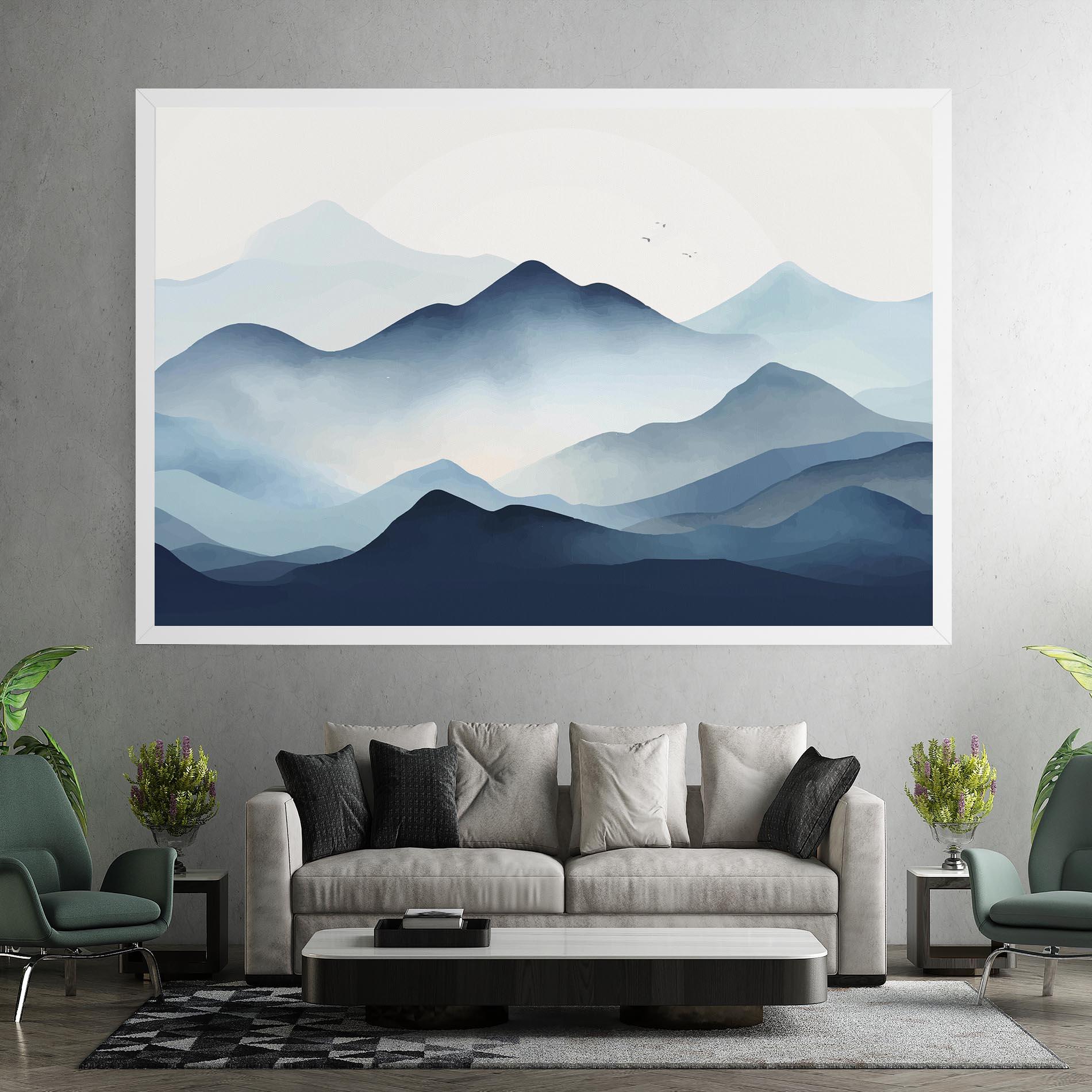 Tablou Canvas Blue Foggy Mountain mockup 7