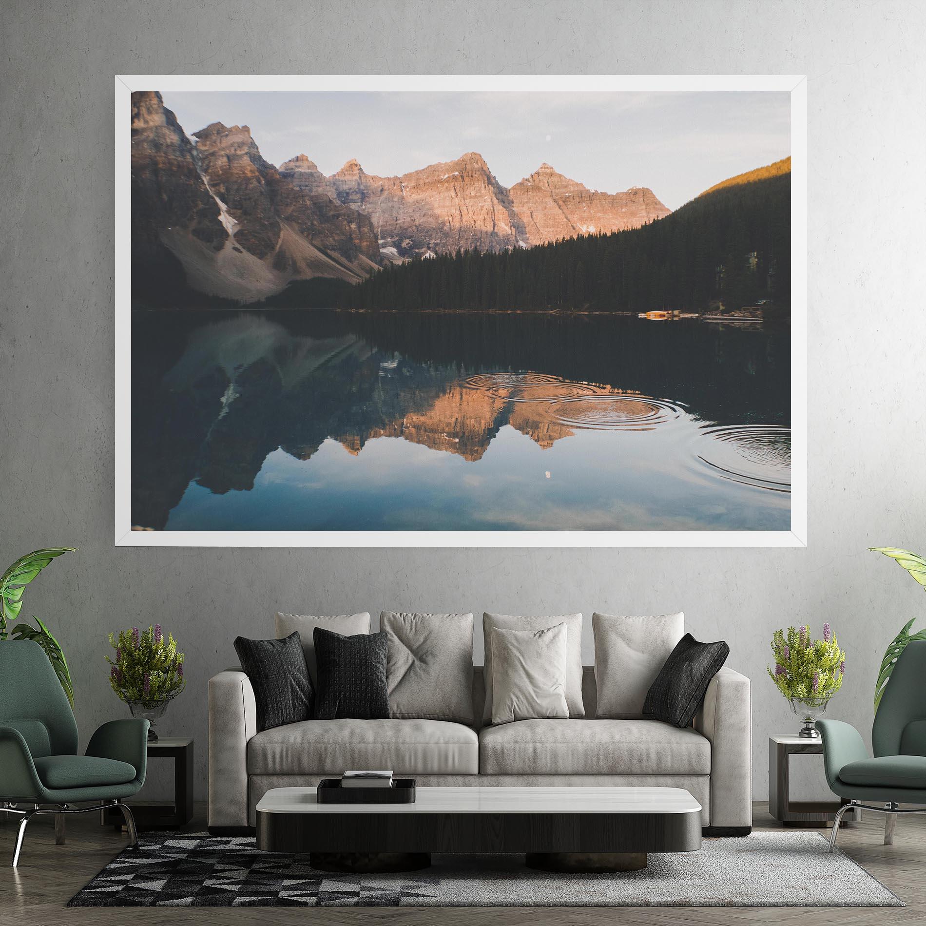 Tablou Canvas Brown Mountain Lake mockup 7