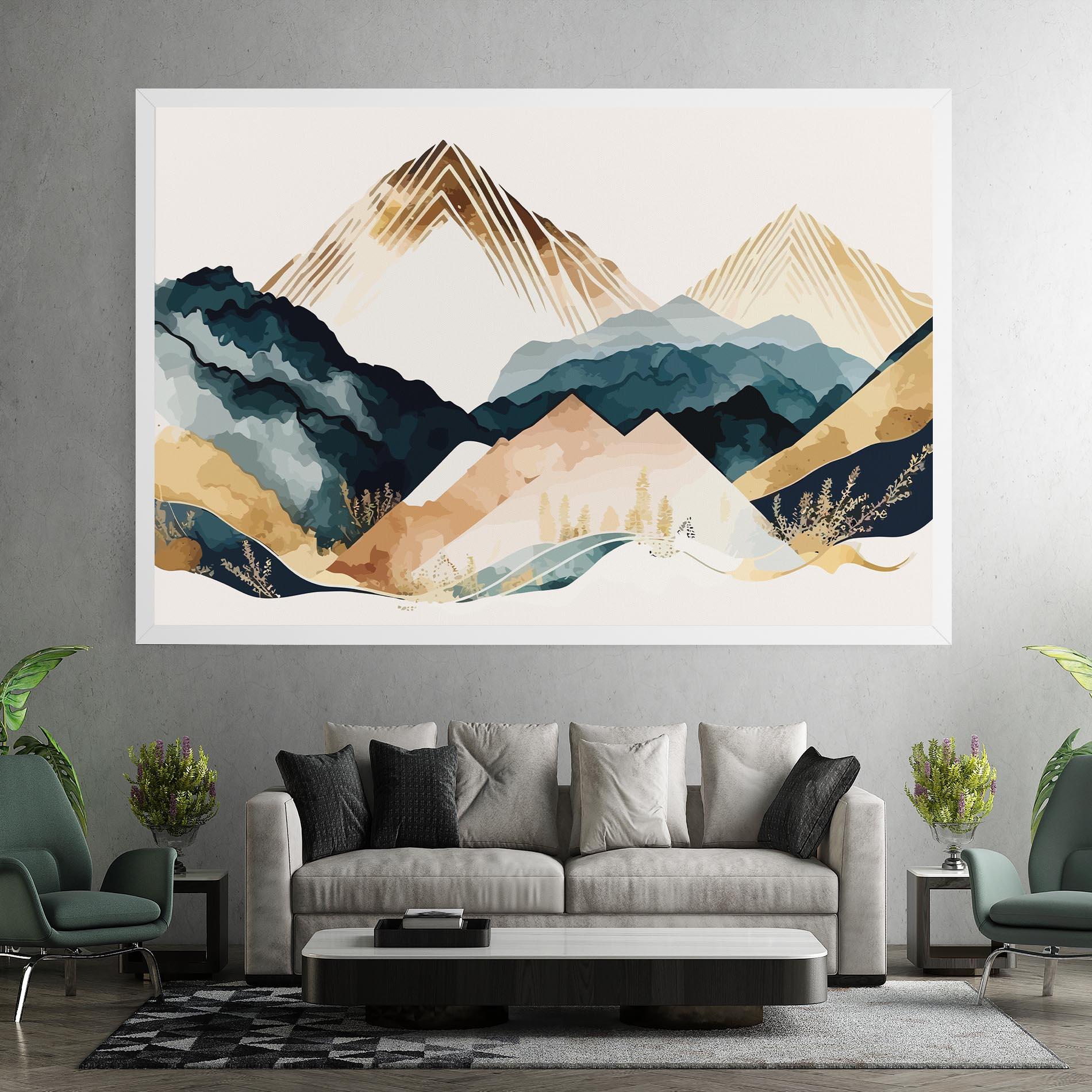 Tablou Canvas Gold Green Mountain mockup 7