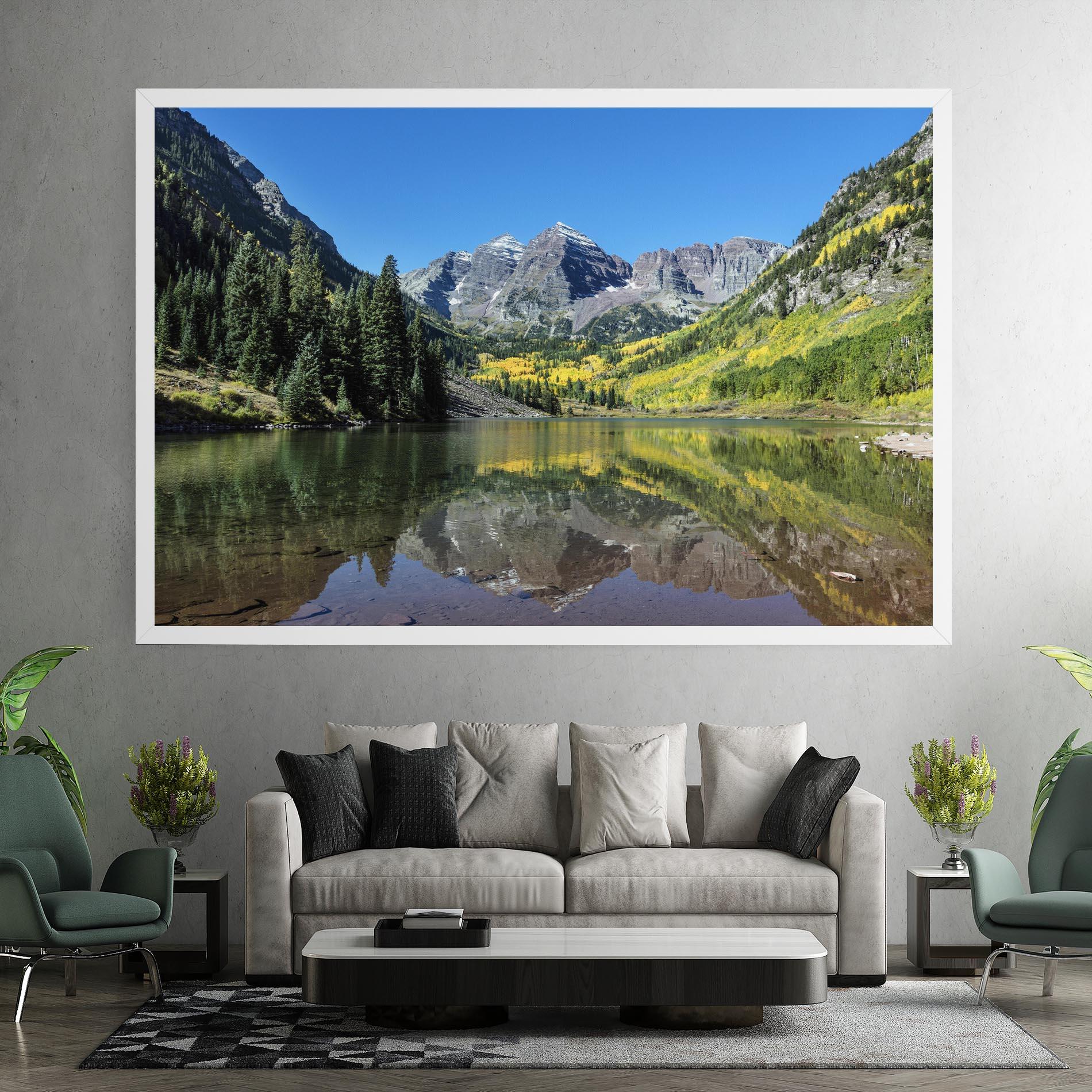 Tablou Canvas Lake Green Mountain mockup 7
