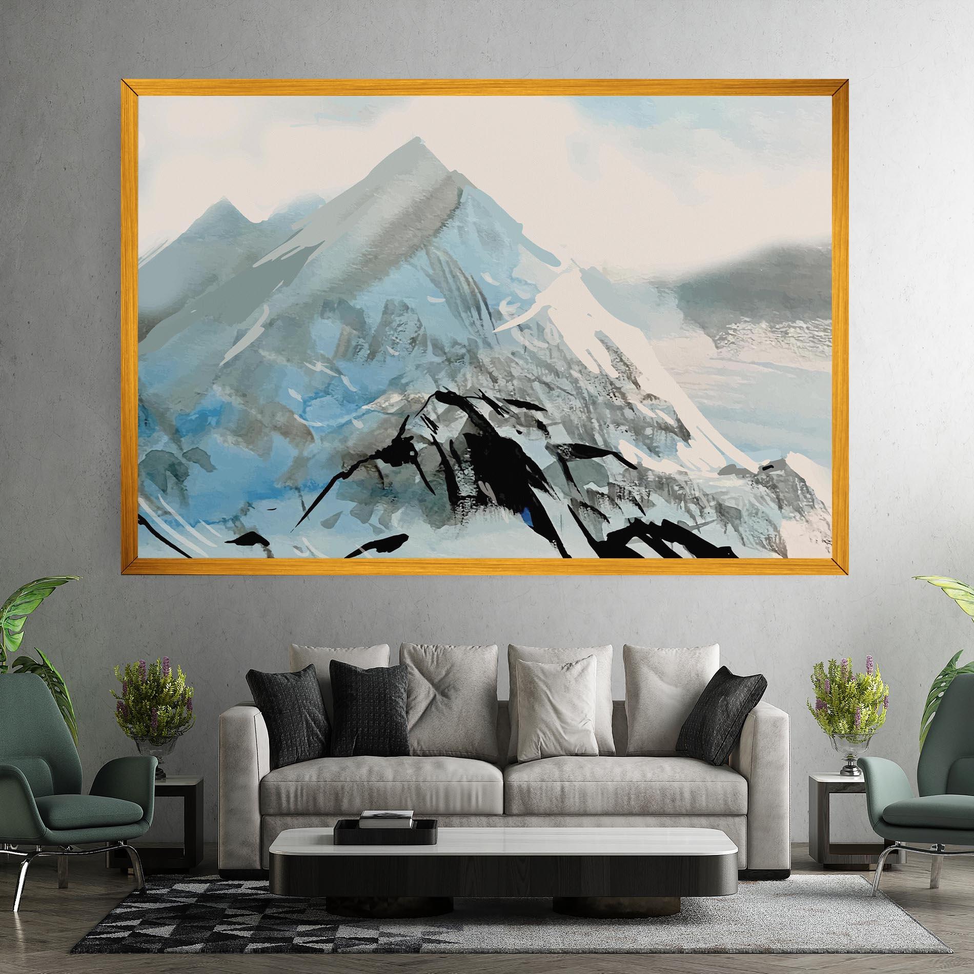 Tablou Canvas Blue Black Mountain mockup 7