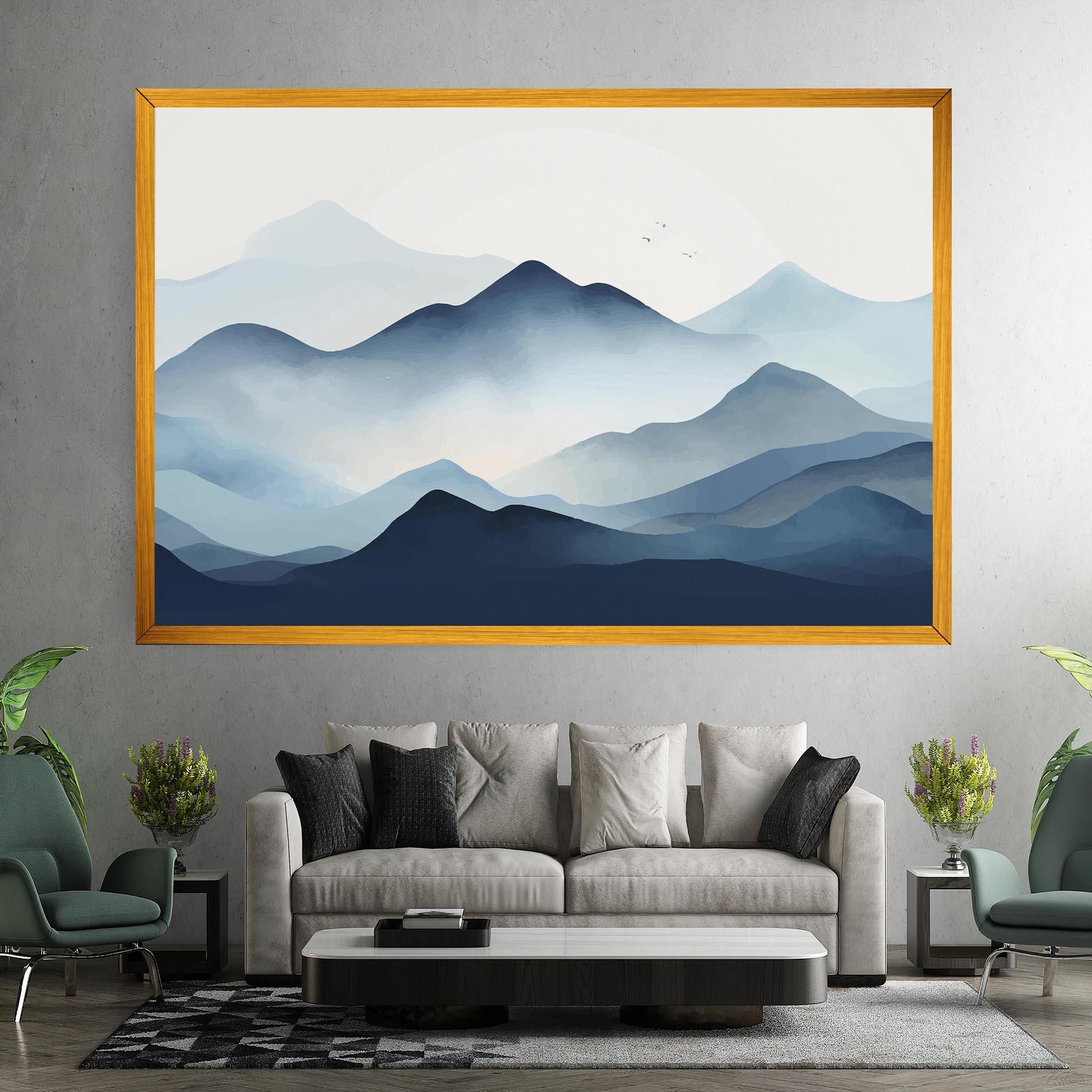 Tablou Canvas Blue Foggy Mountain mockup 7