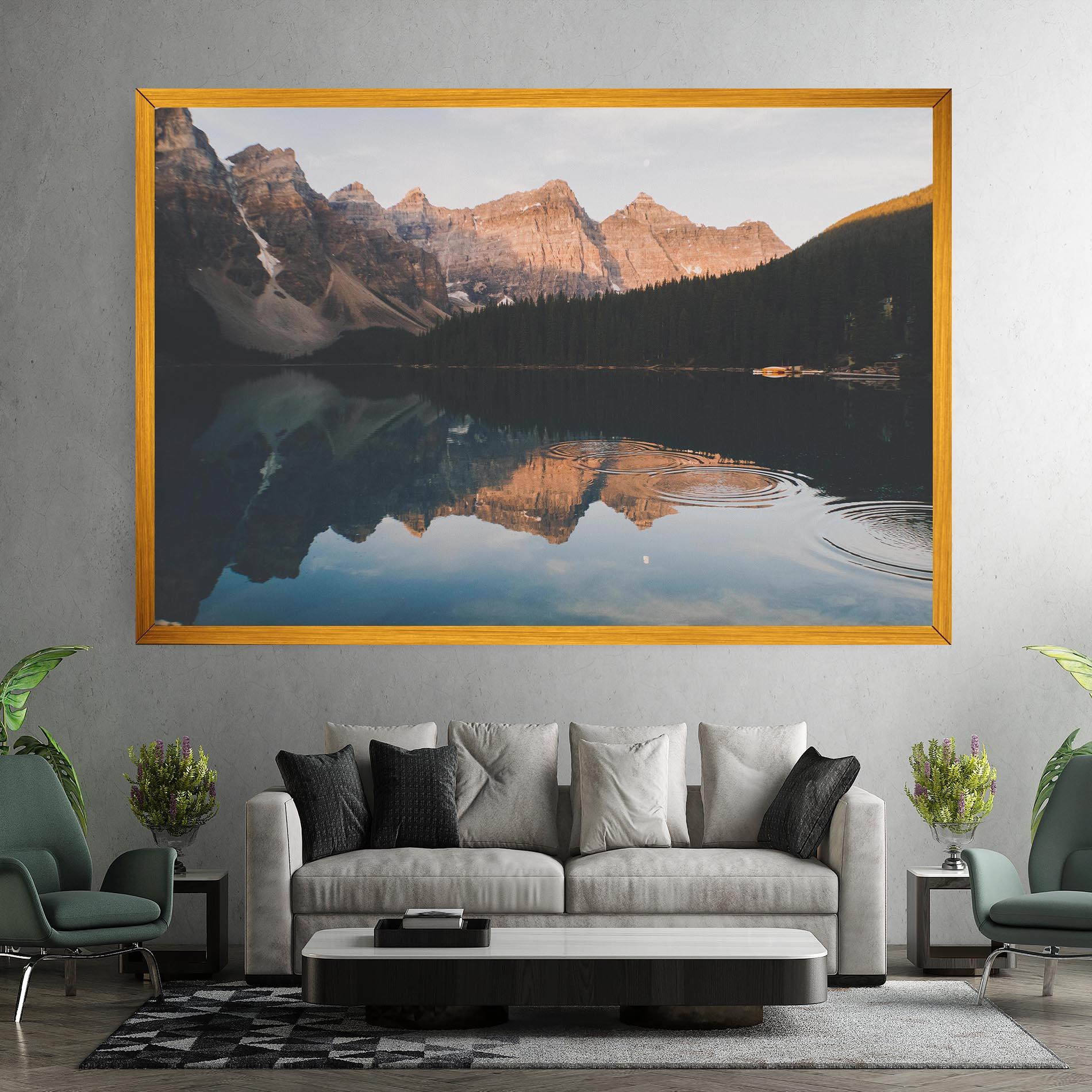 Tablou Canvas Brown Mountain Lake mockup 7