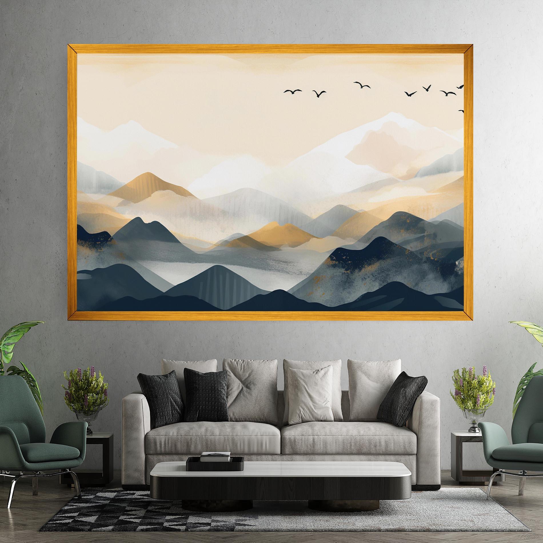 Tablou Canvas Gold Foggy Blue mockup 7