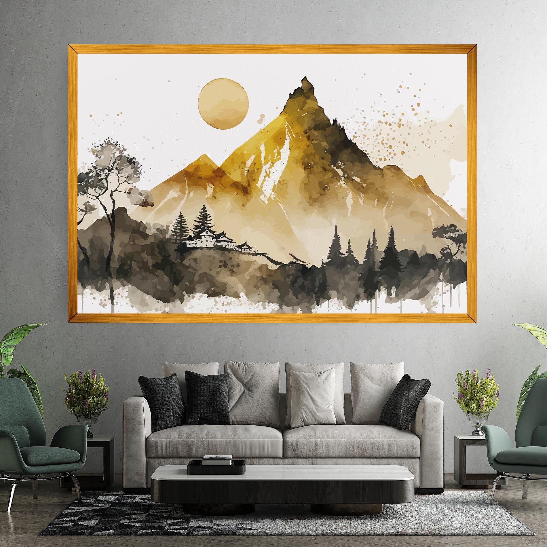 Tablou Canvas Gold Mountain Art mockup 7