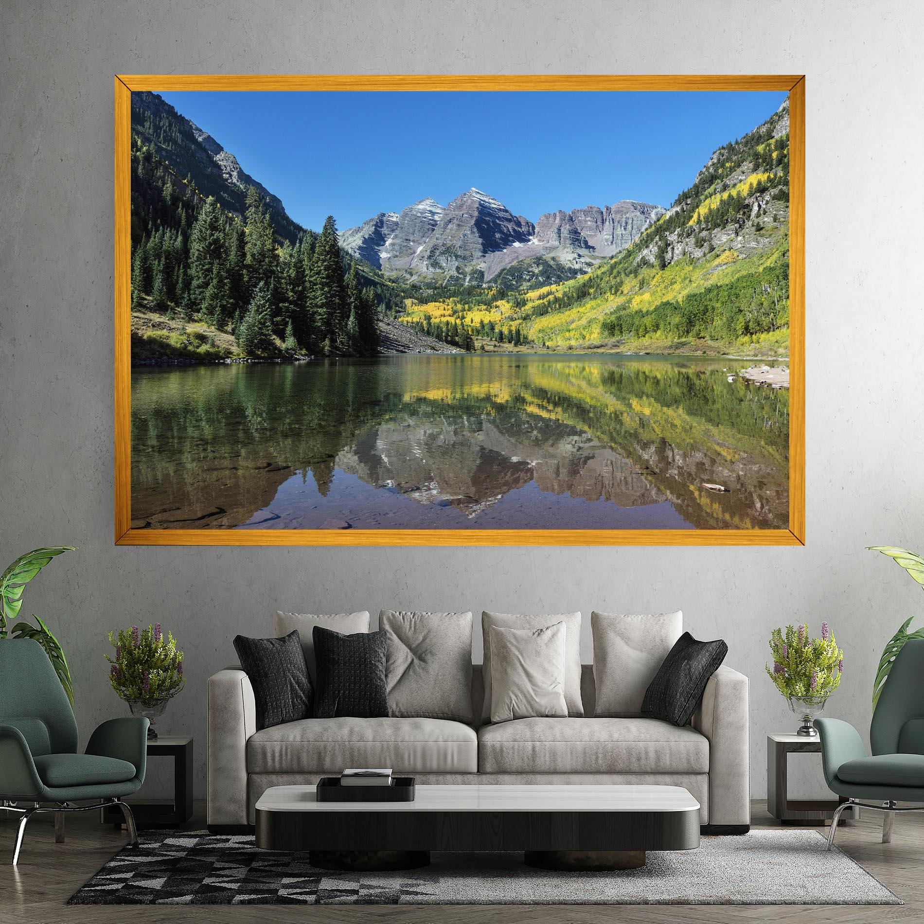 Tablou Canvas Lake Green Mountain mockup 7