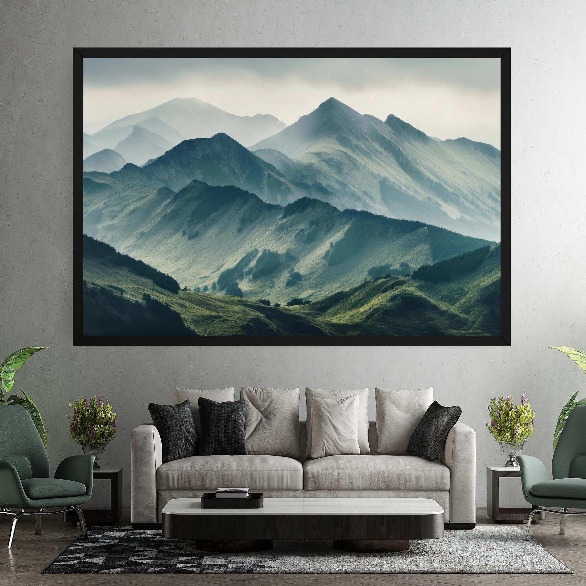 Tablou Canvas Amazing Foggy Mountain mockup 7