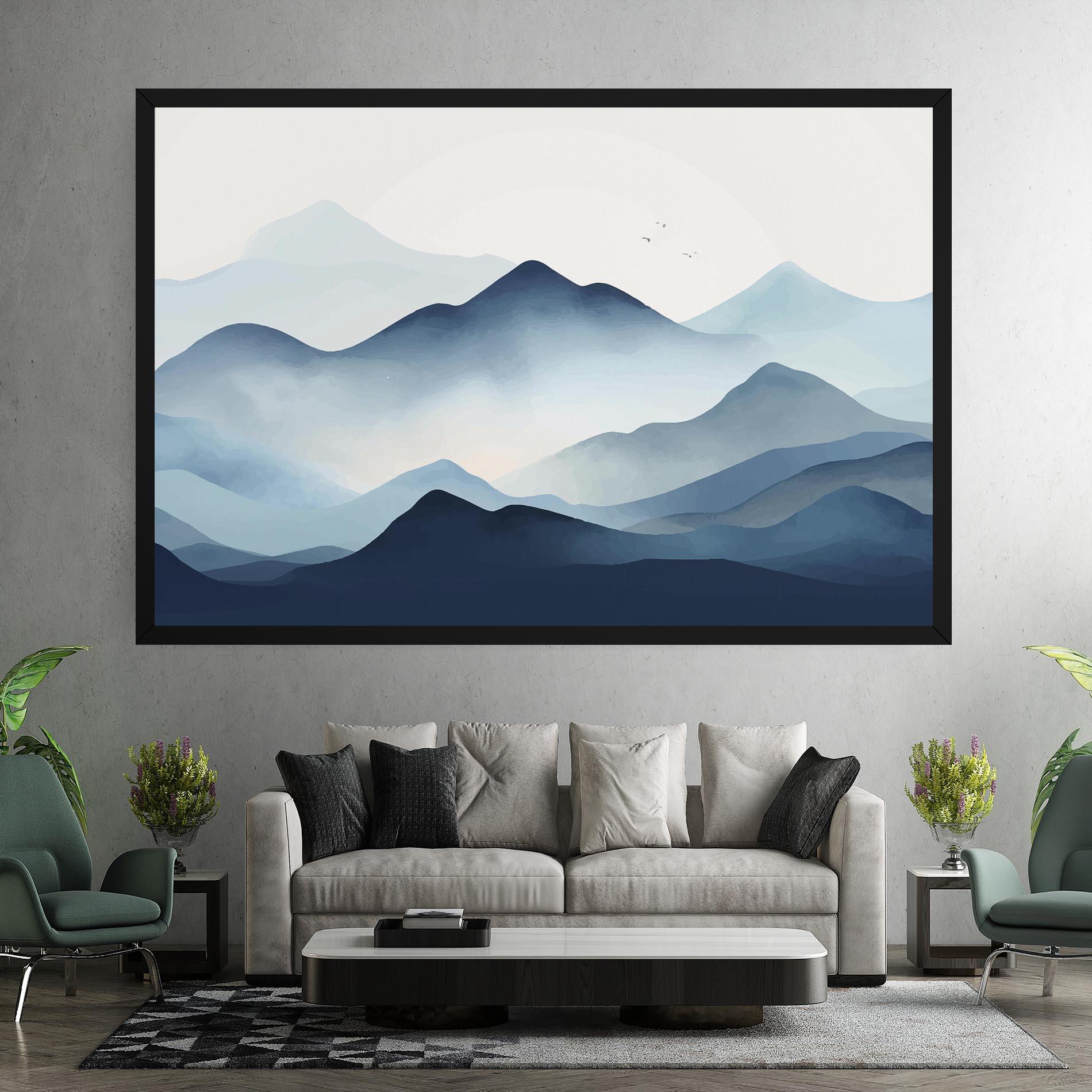 Tablou Canvas Blue Foggy Mountain mockup 7