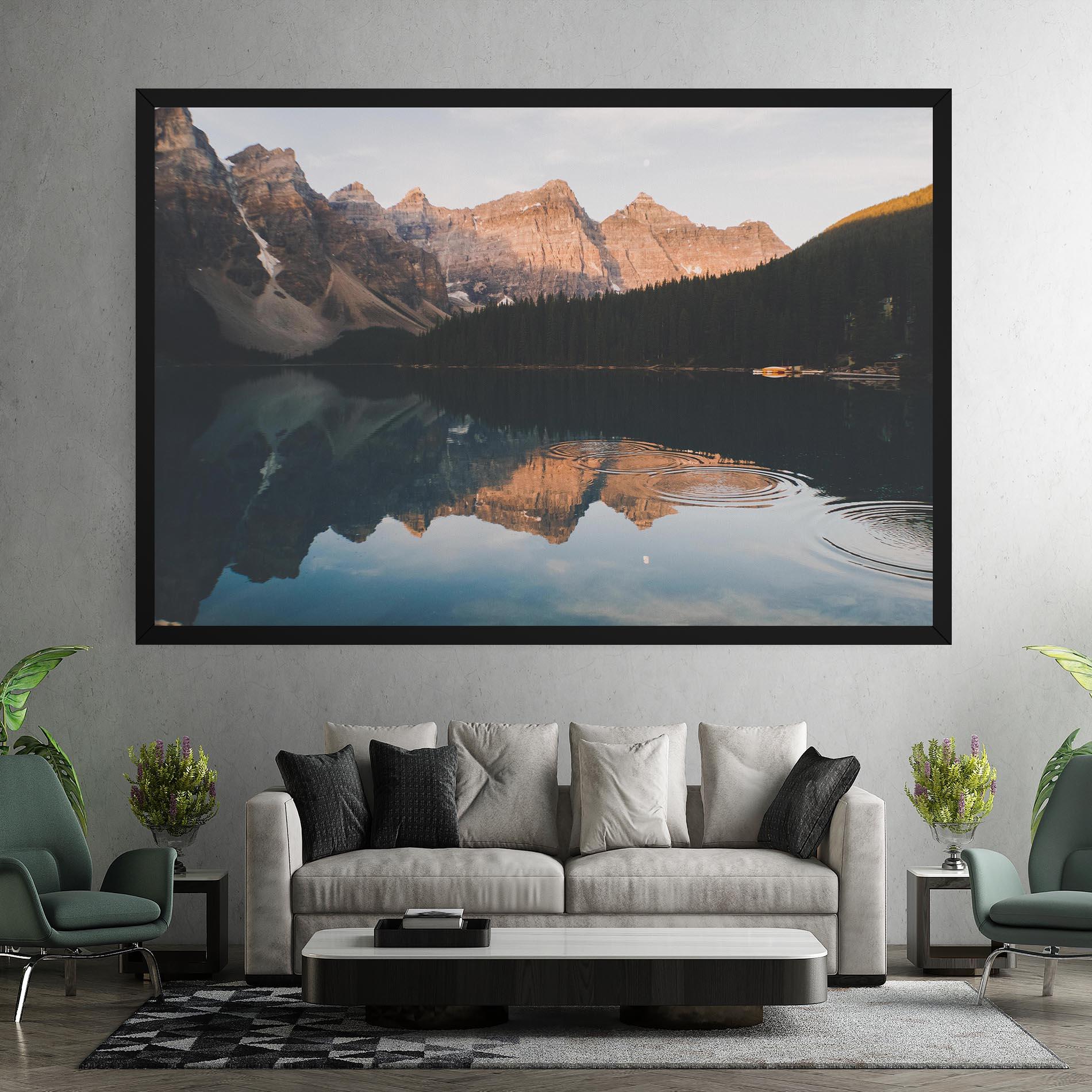 Tablou Canvas Brown Mountain Lake mockup 7