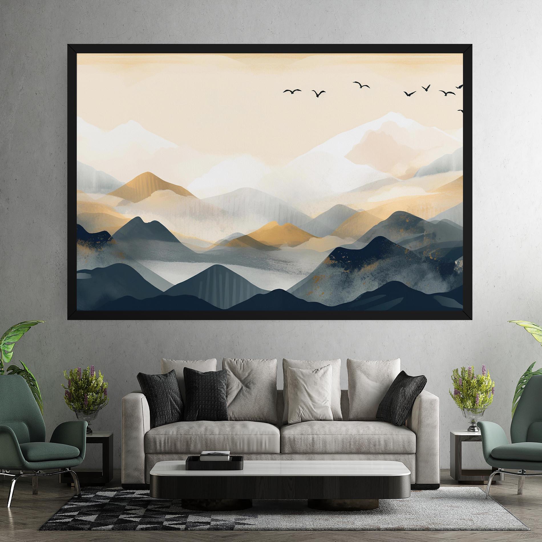 Tablou Canvas Gold Foggy Blue mockup 7