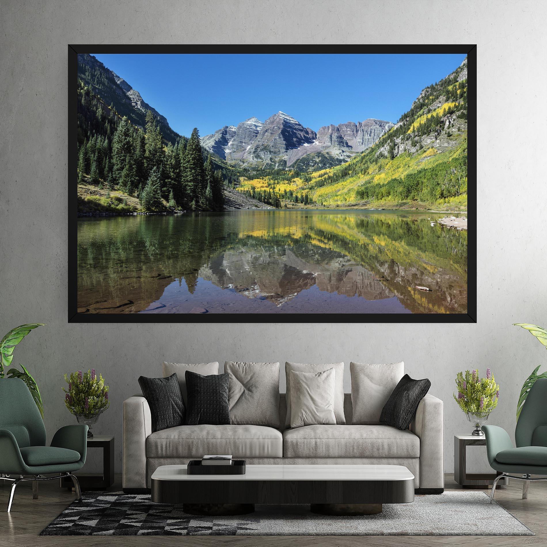 Tablou Canvas Lake Green Mountain mockup 7