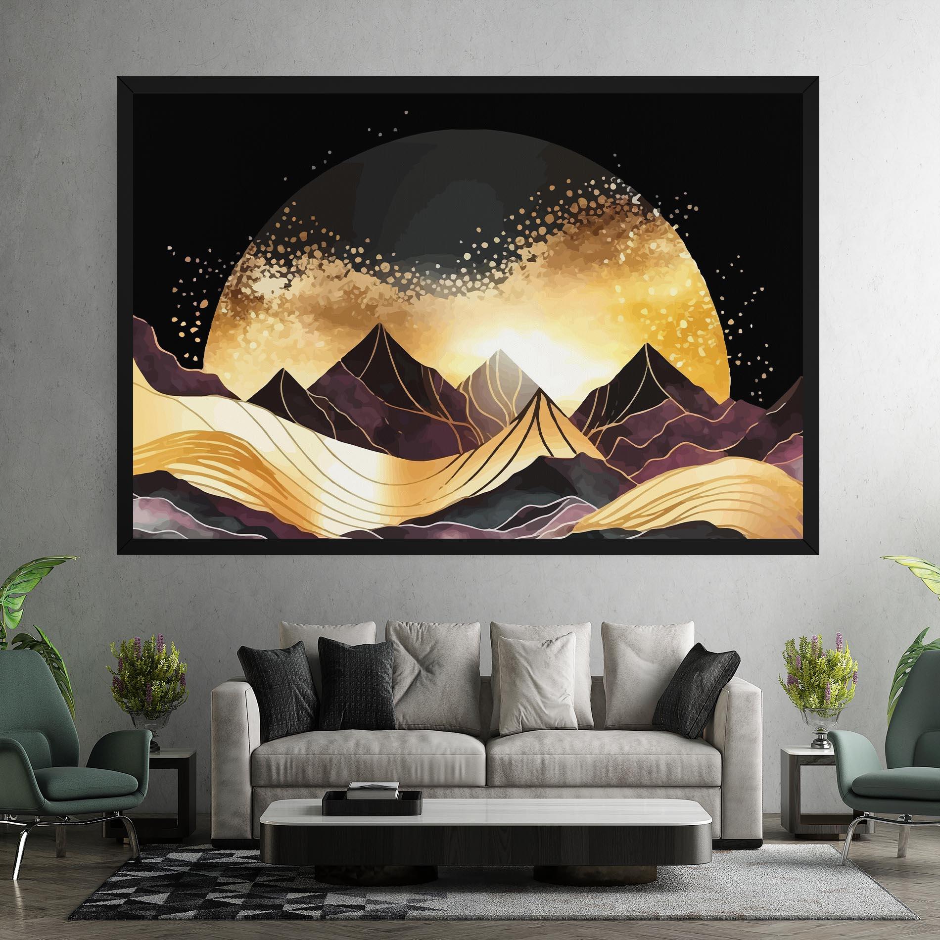 Tablou Canvas Purple Gold Mountain mockup 7