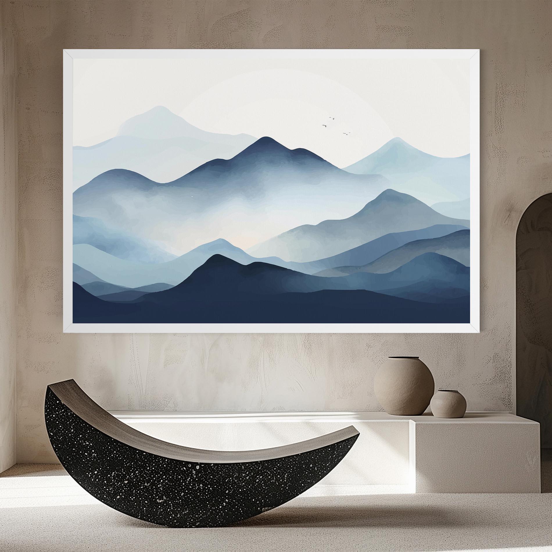 Tablou Canvas Blue Foggy Mountain mockup 8