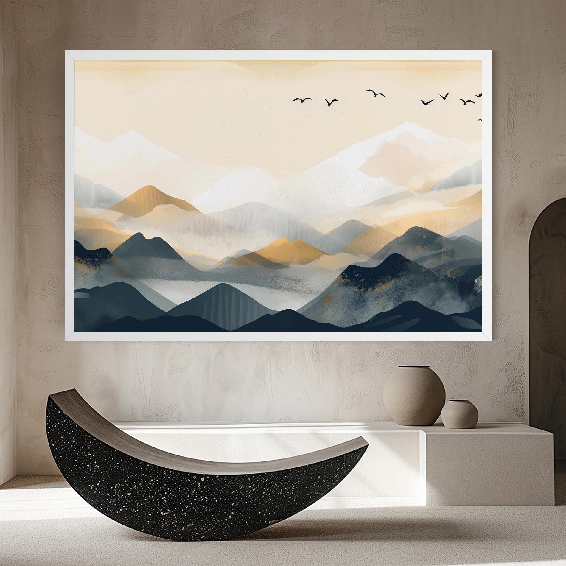 Tablou Canvas Gold Foggy Blue mockup 8