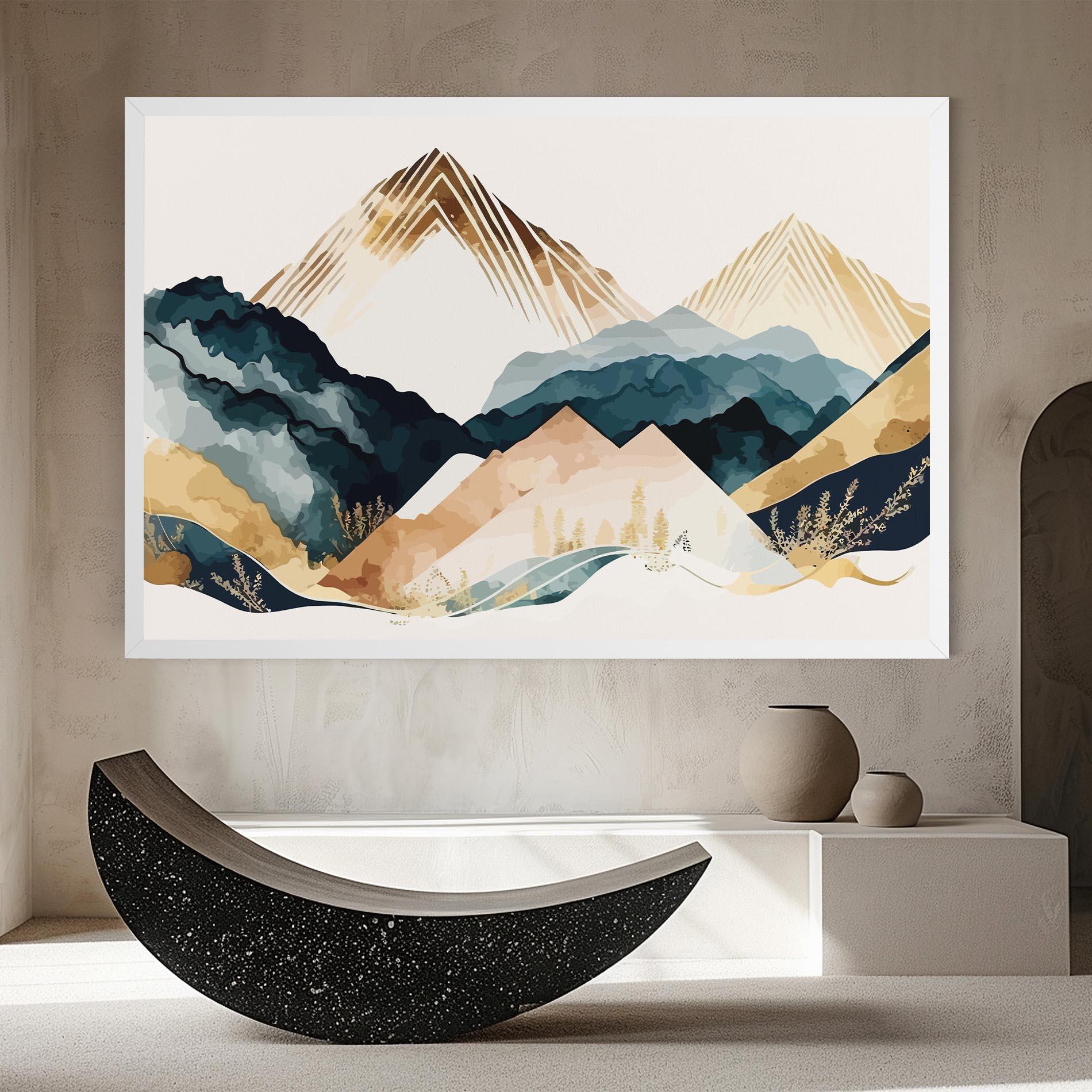 Tablou Canvas Gold Green Mountain mockup 8