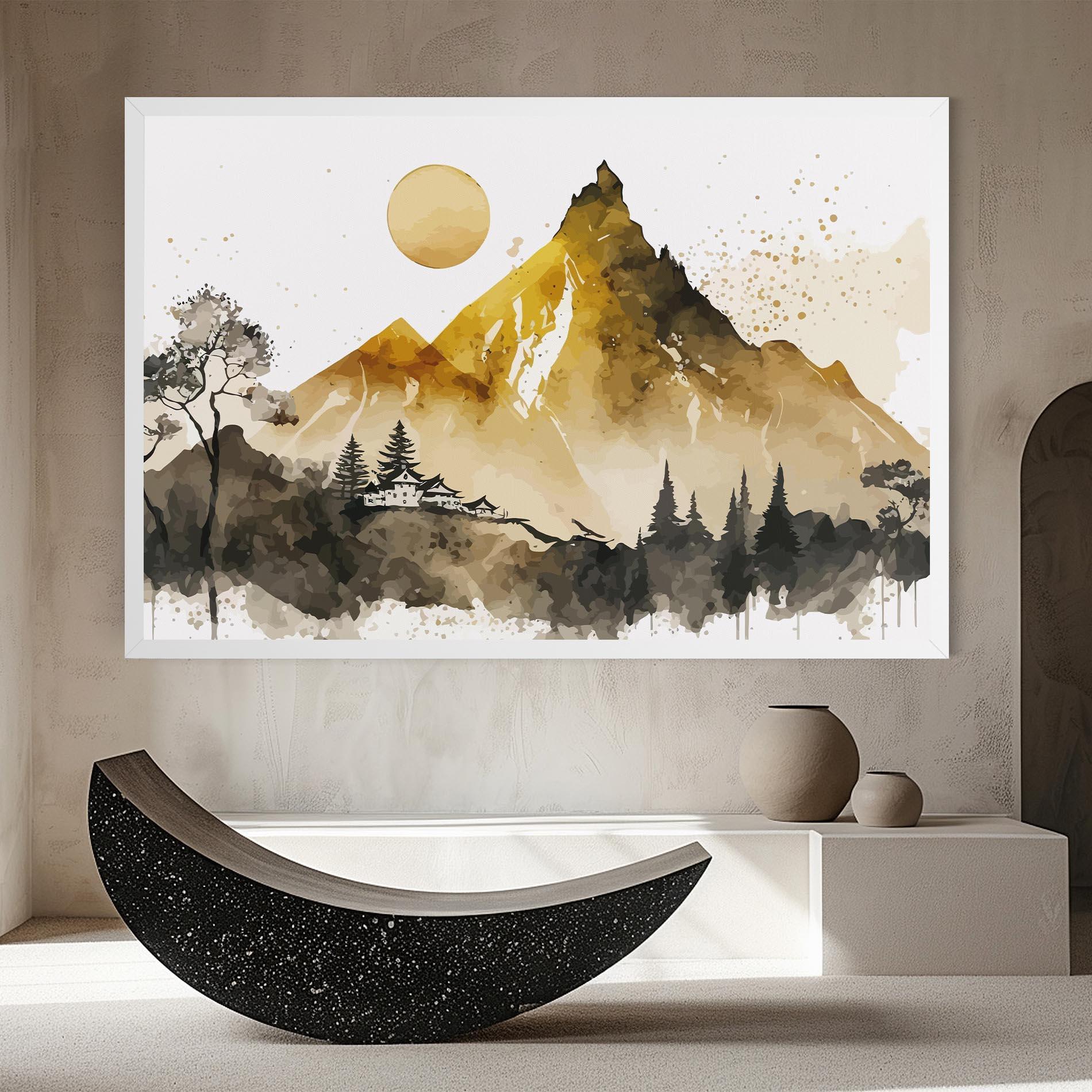 Tablou Canvas Gold Mountain Art mockup 8