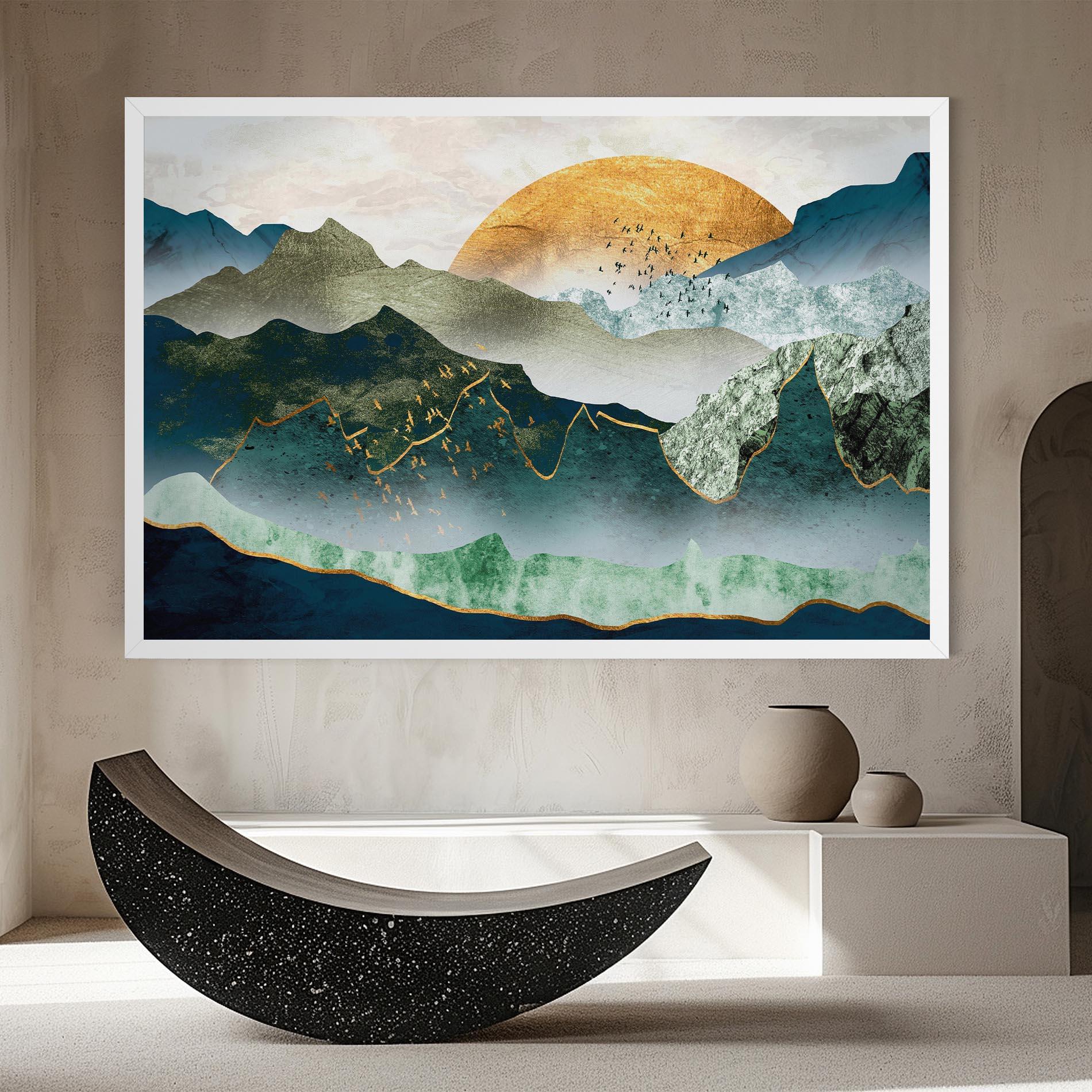 Tablou Canvas Golden Mountains mockup 8