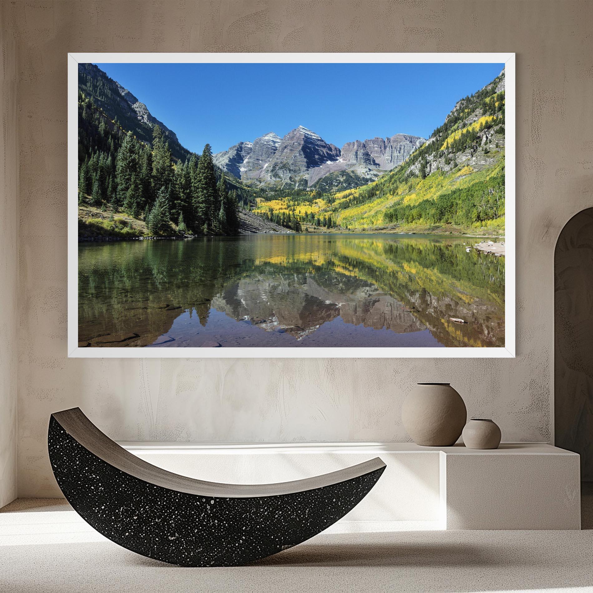 Tablou Canvas Lake Green Mountain mockup 8