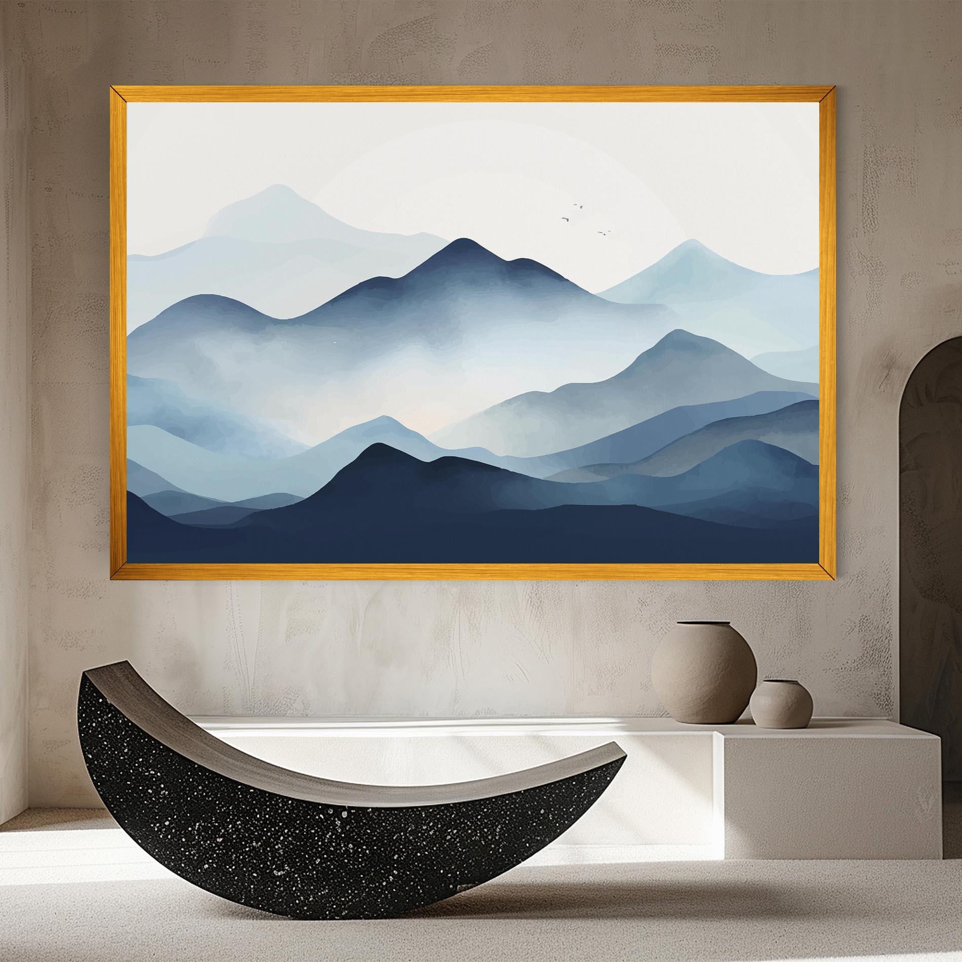 Tablou Canvas Blue Foggy Mountain mockup 8