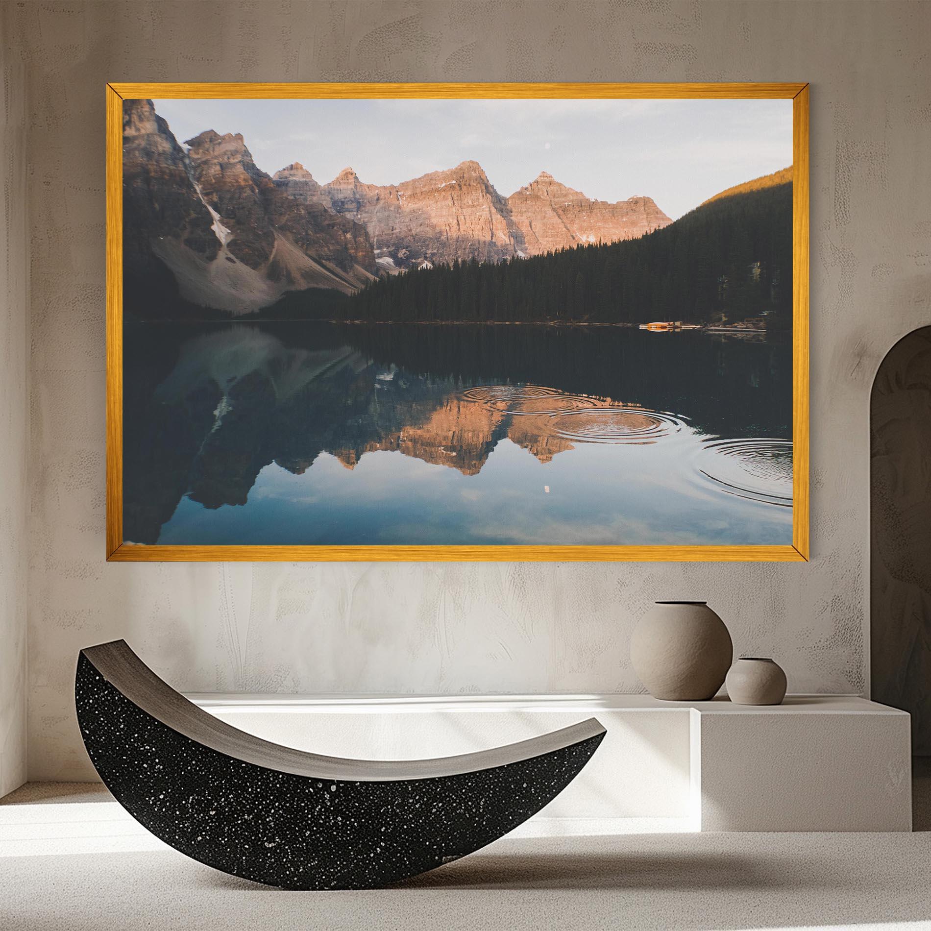 Tablou Canvas Brown Mountain Lake mockup 8