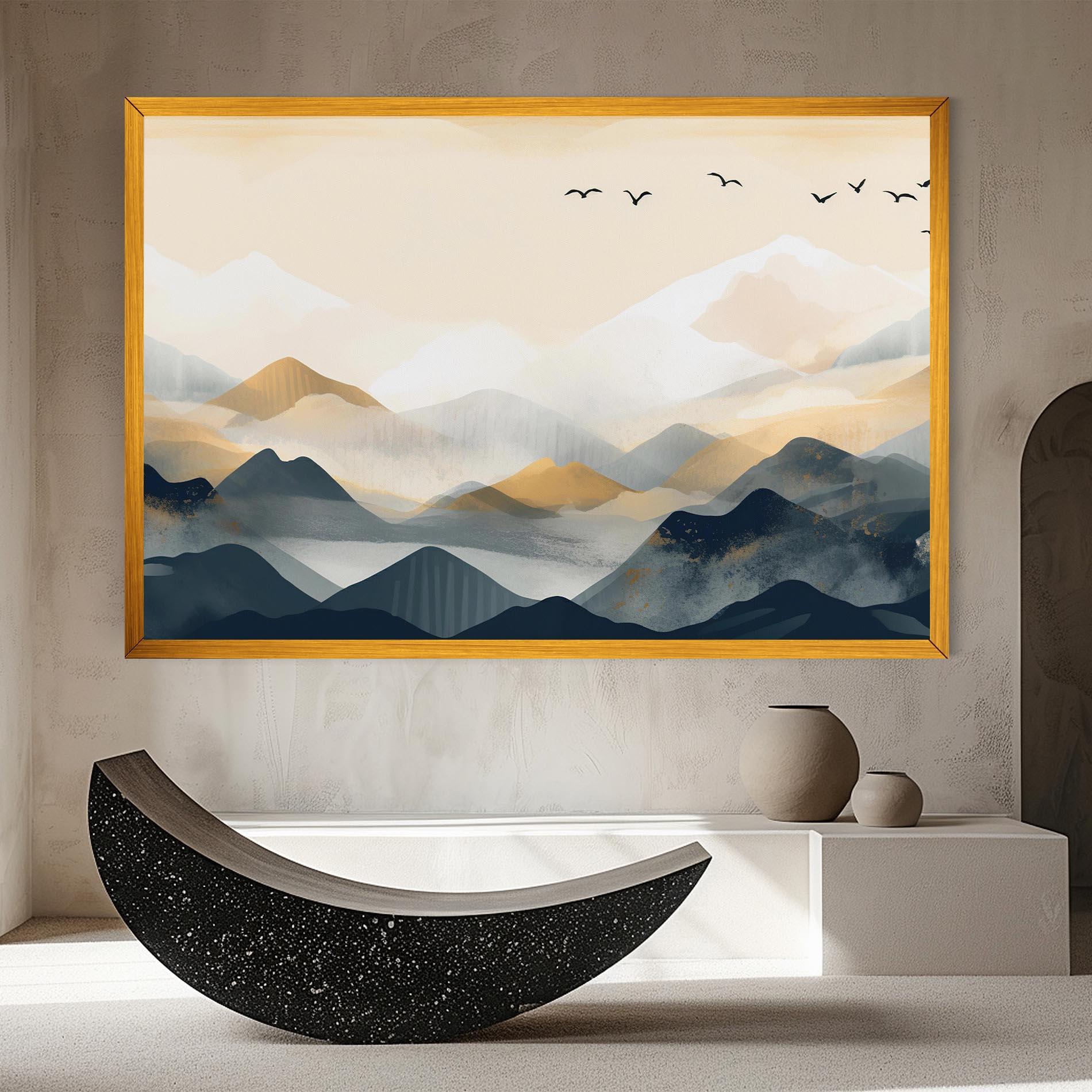 Tablou Canvas Gold Foggy Blue mockup 8