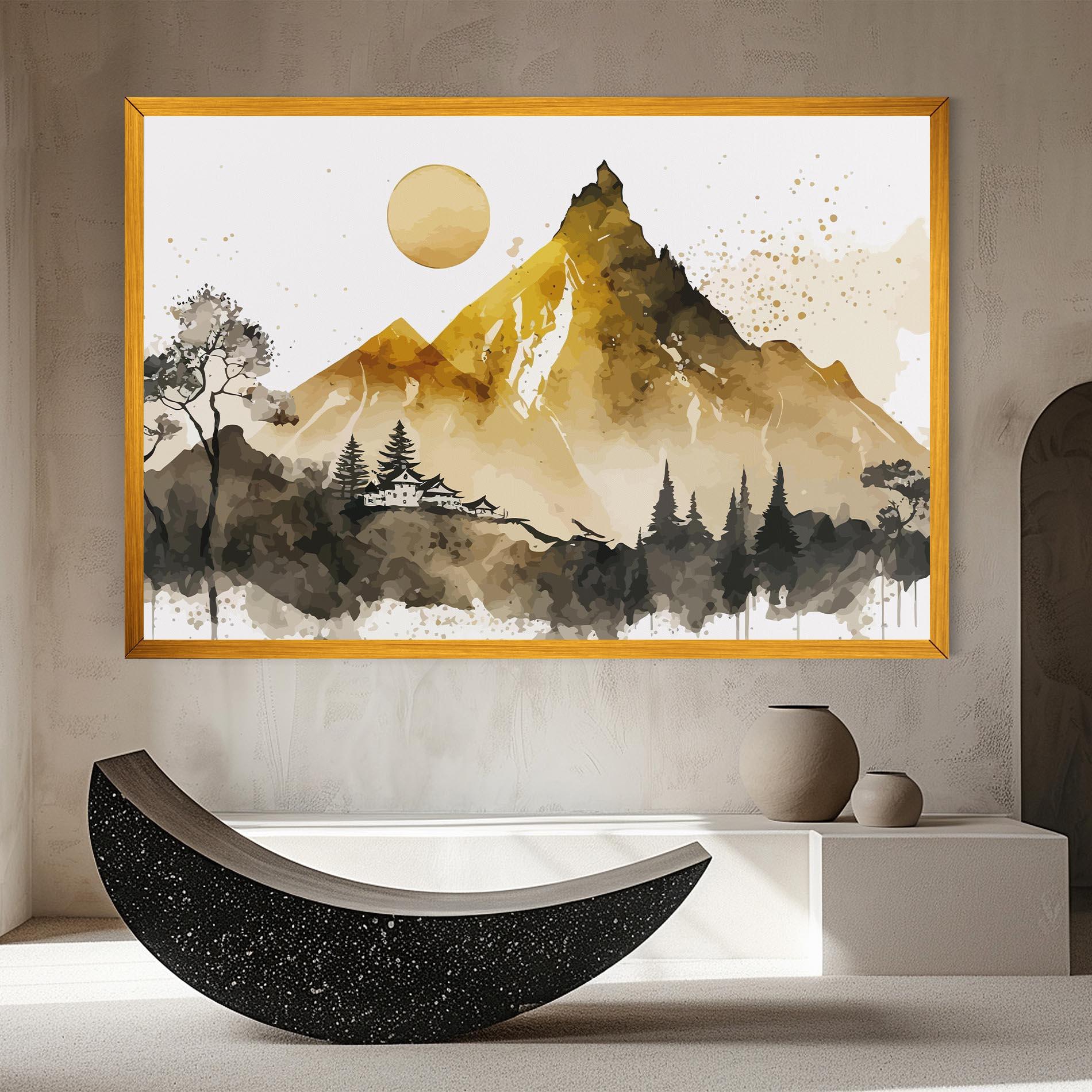 Tablou Canvas Gold Mountain Art mockup 8
