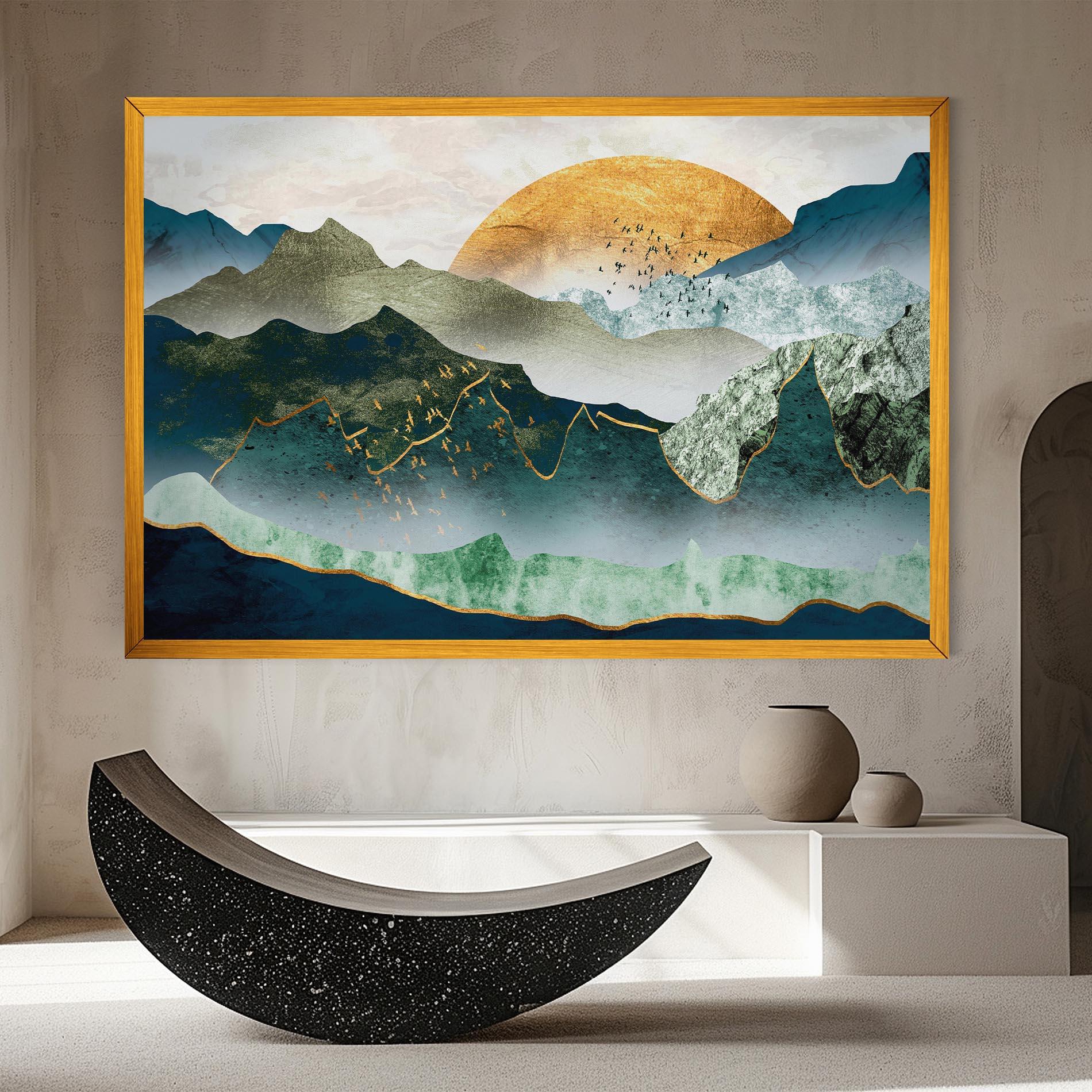 Tablou Canvas Golden Mountains mockup 8