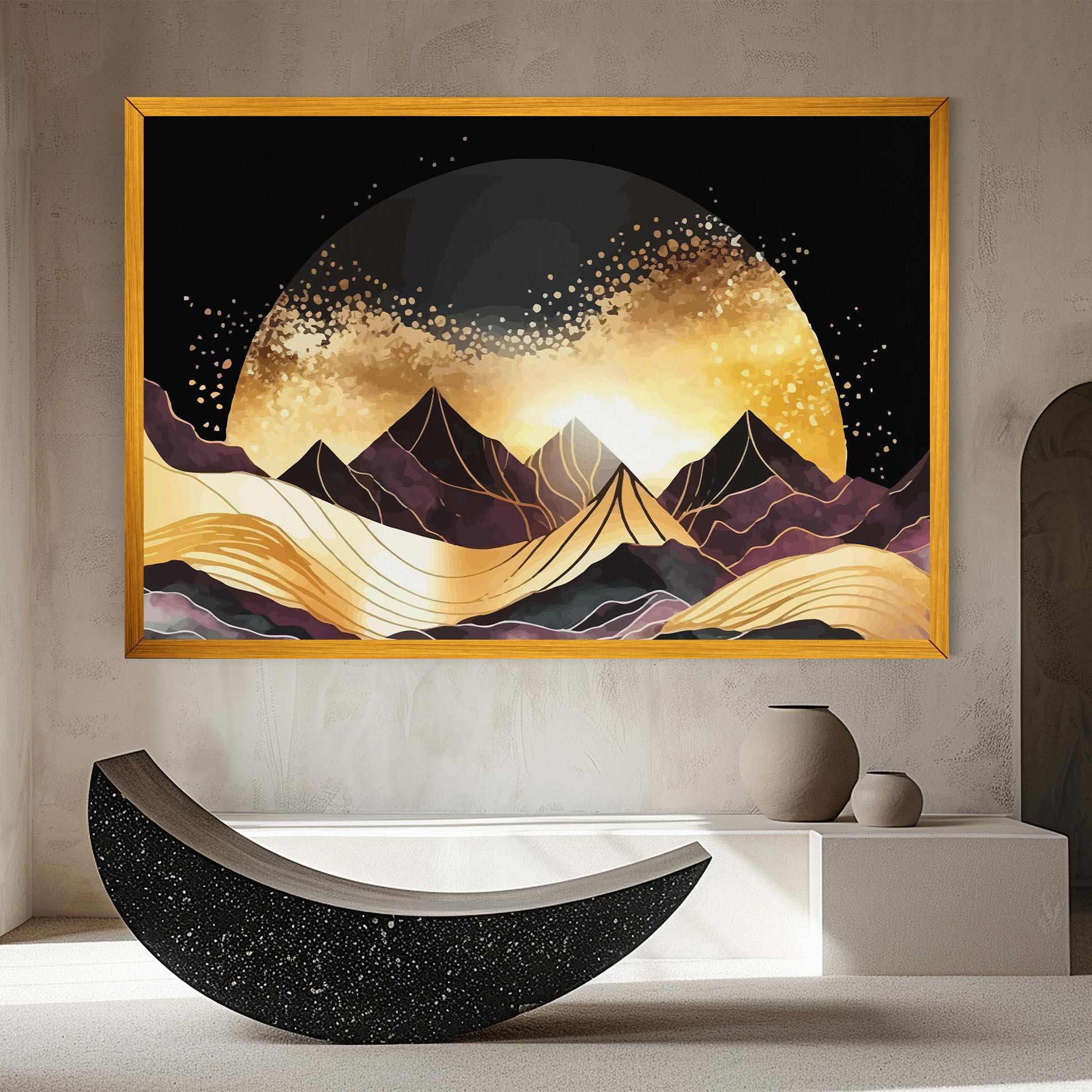 Tablou Canvas Purple Gold Mountain mockup 8