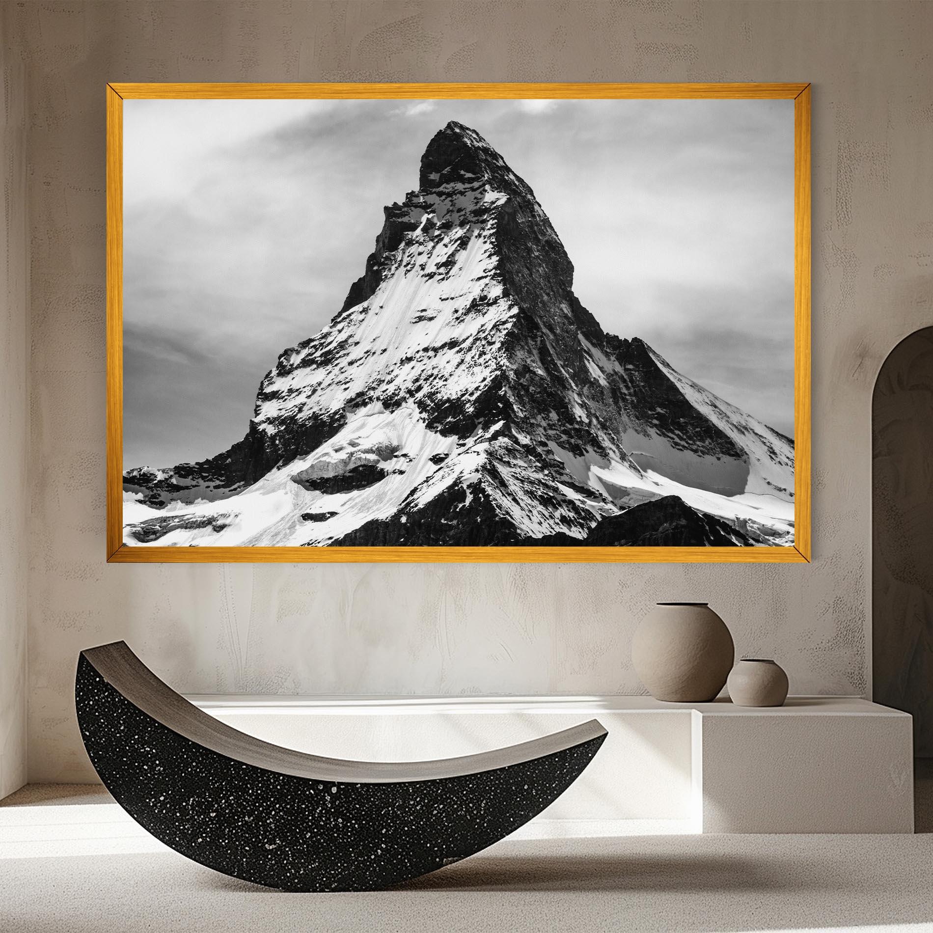 Tablou Canvas Snowy Black Mountain mockup 8