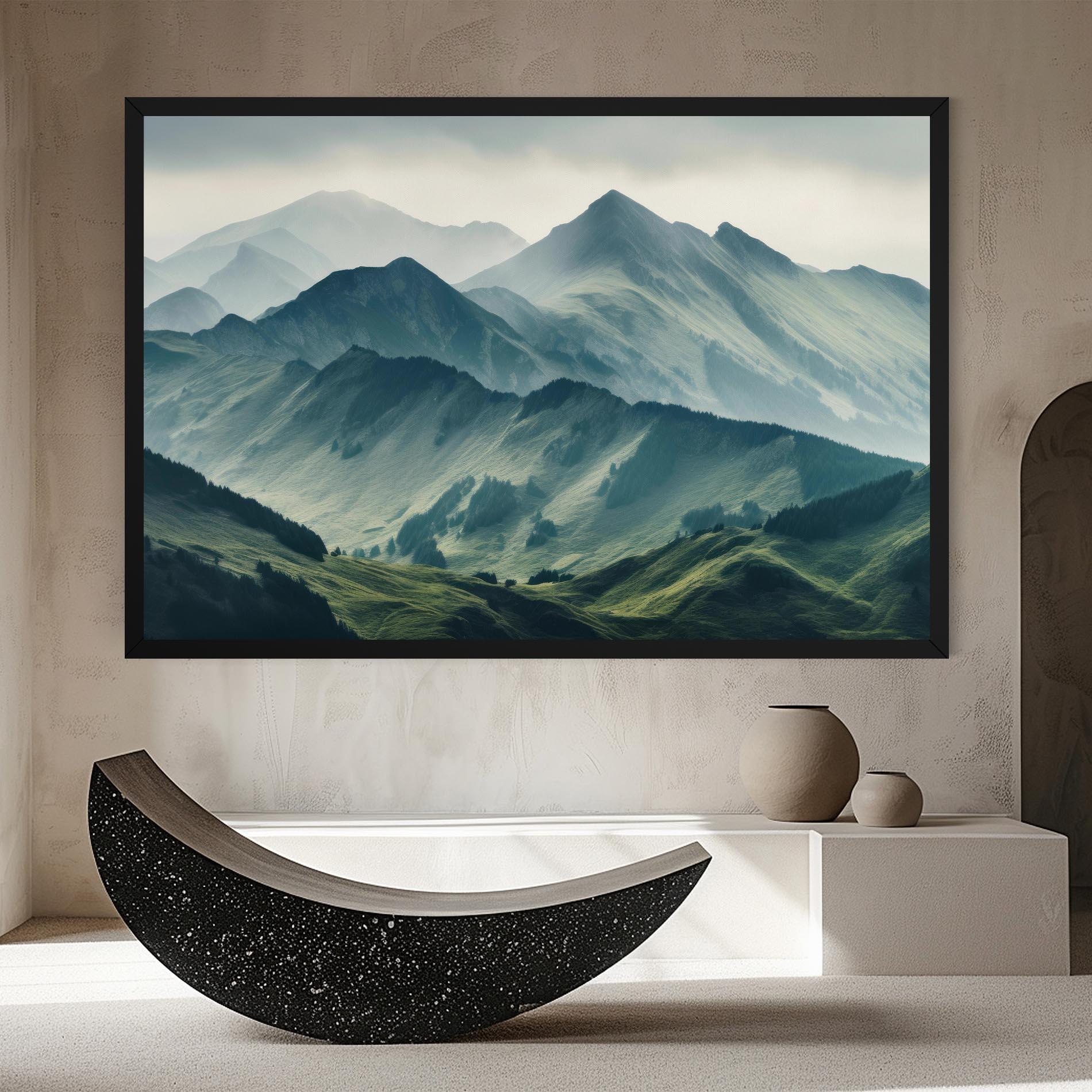 Tablou Canvas Amazing Foggy Mountain mockup 8