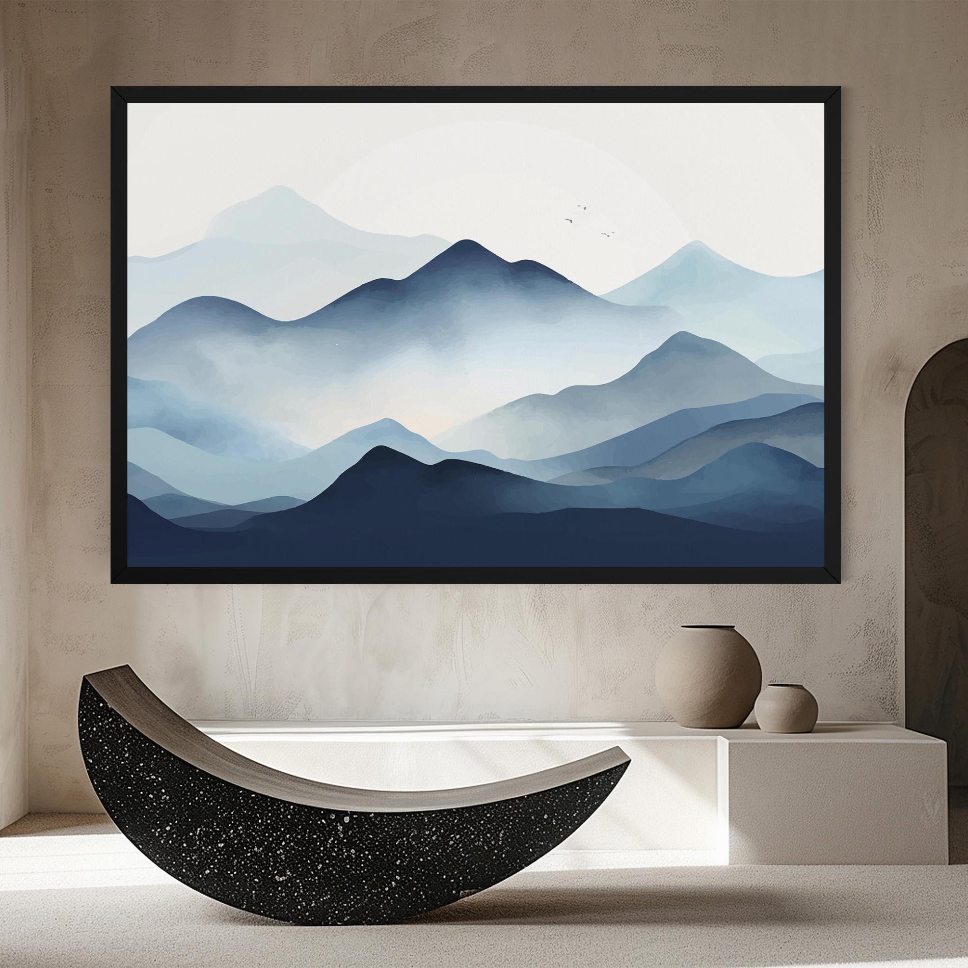 Tablou Canvas Blue Foggy Mountain mockup 8