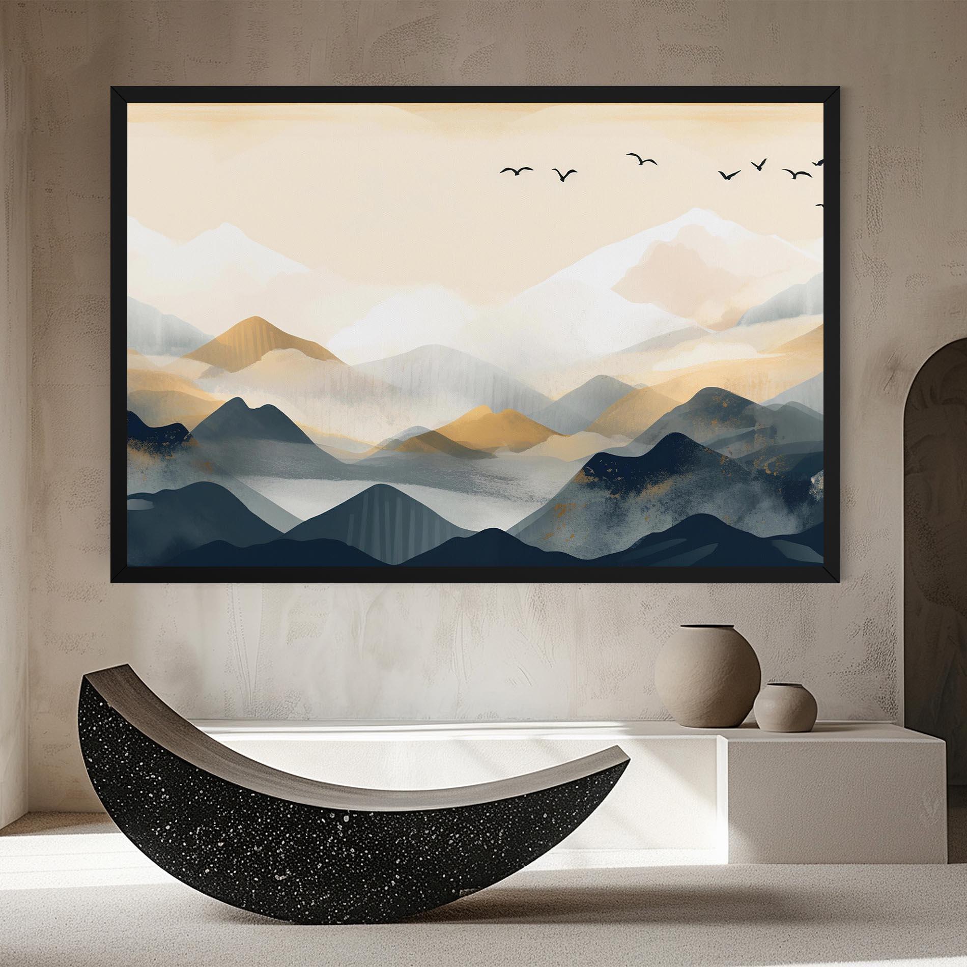 Tablou Canvas Gold Foggy Blue mockup 8