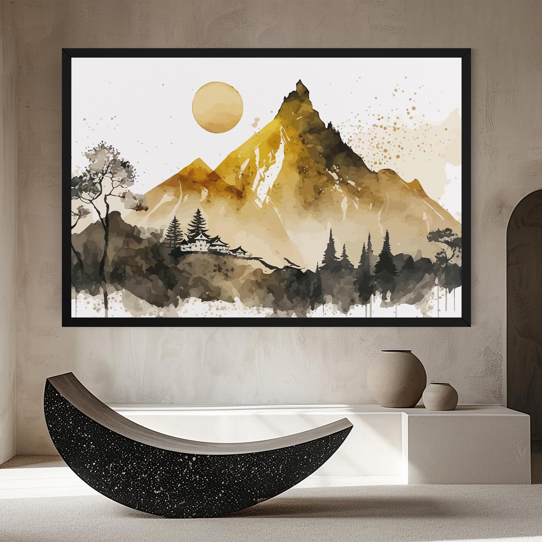 Tablou Canvas Gold Mountain Art mockup 8
