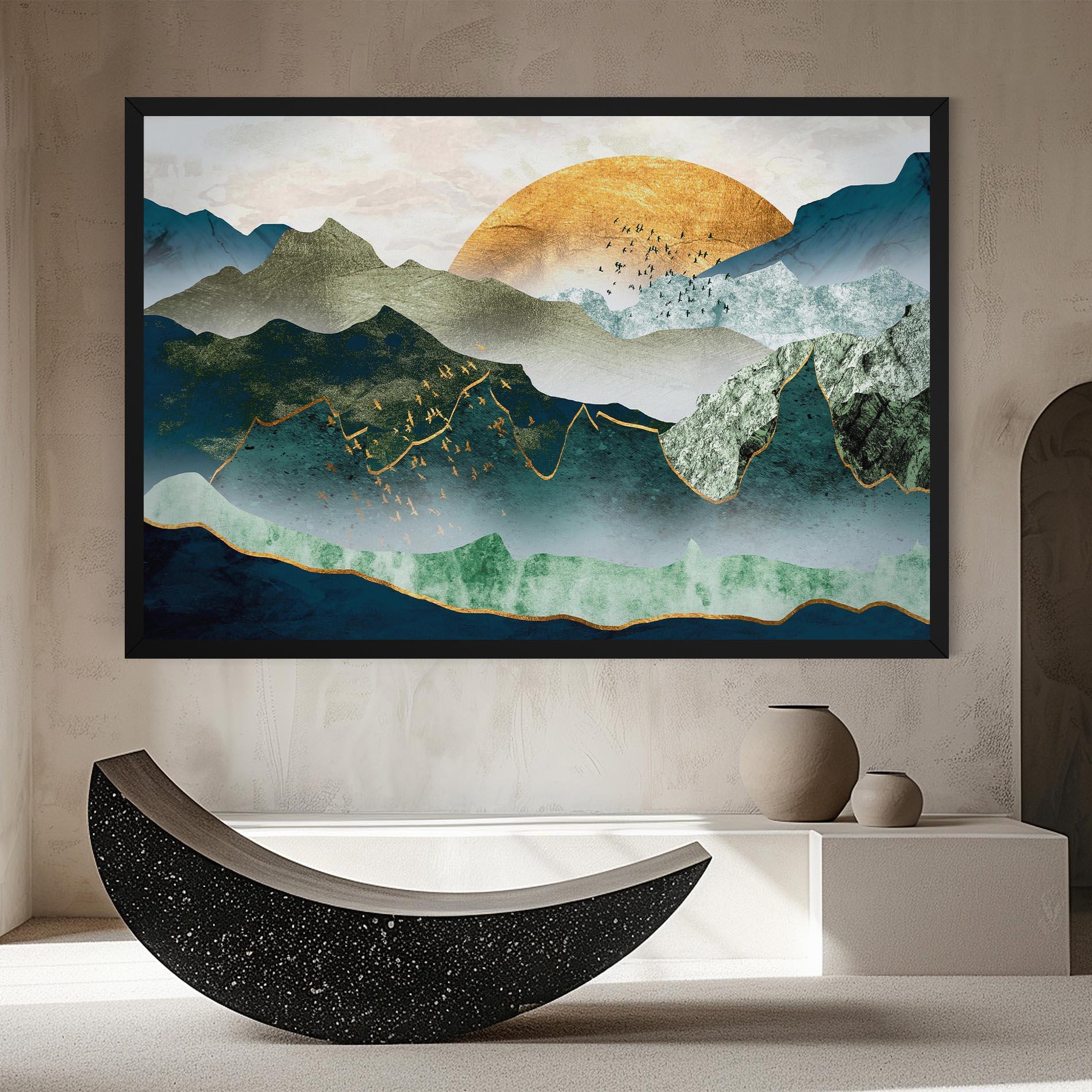 Tablou Canvas Golden Mountains mockup 8