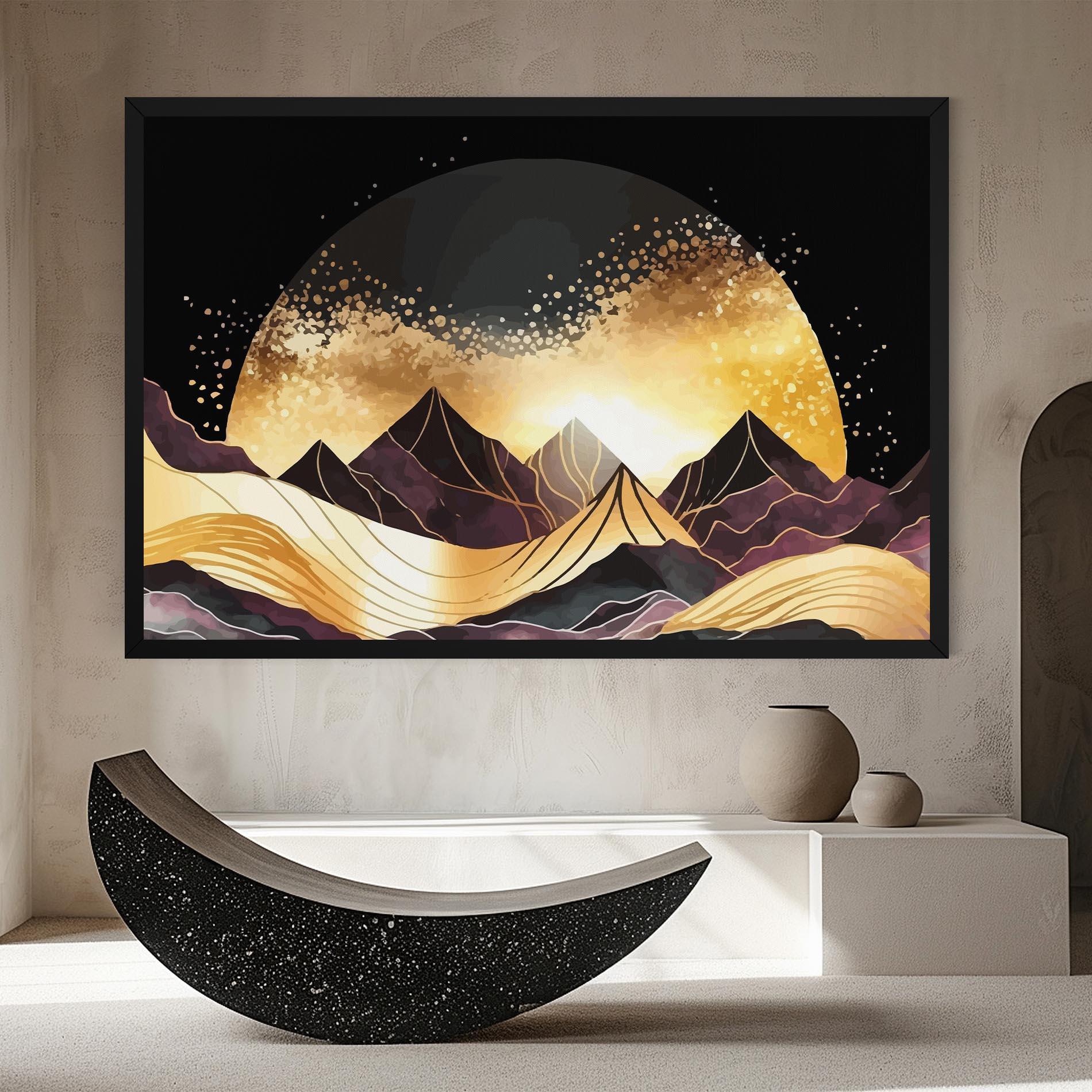 Tablou Canvas Purple Gold Mountain mockup 8