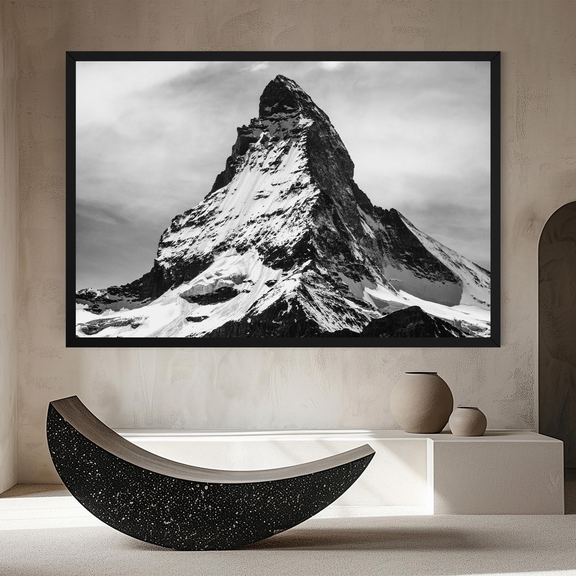 Tablou Canvas Snowy Black Mountain mockup 8