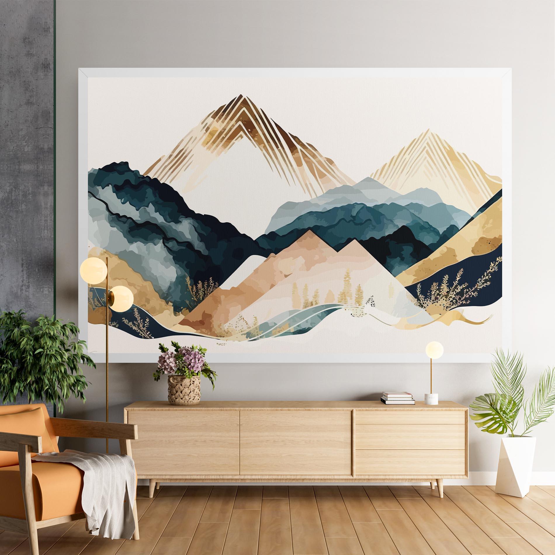 Tablou Canvas Gold Green Mountain mockup 9