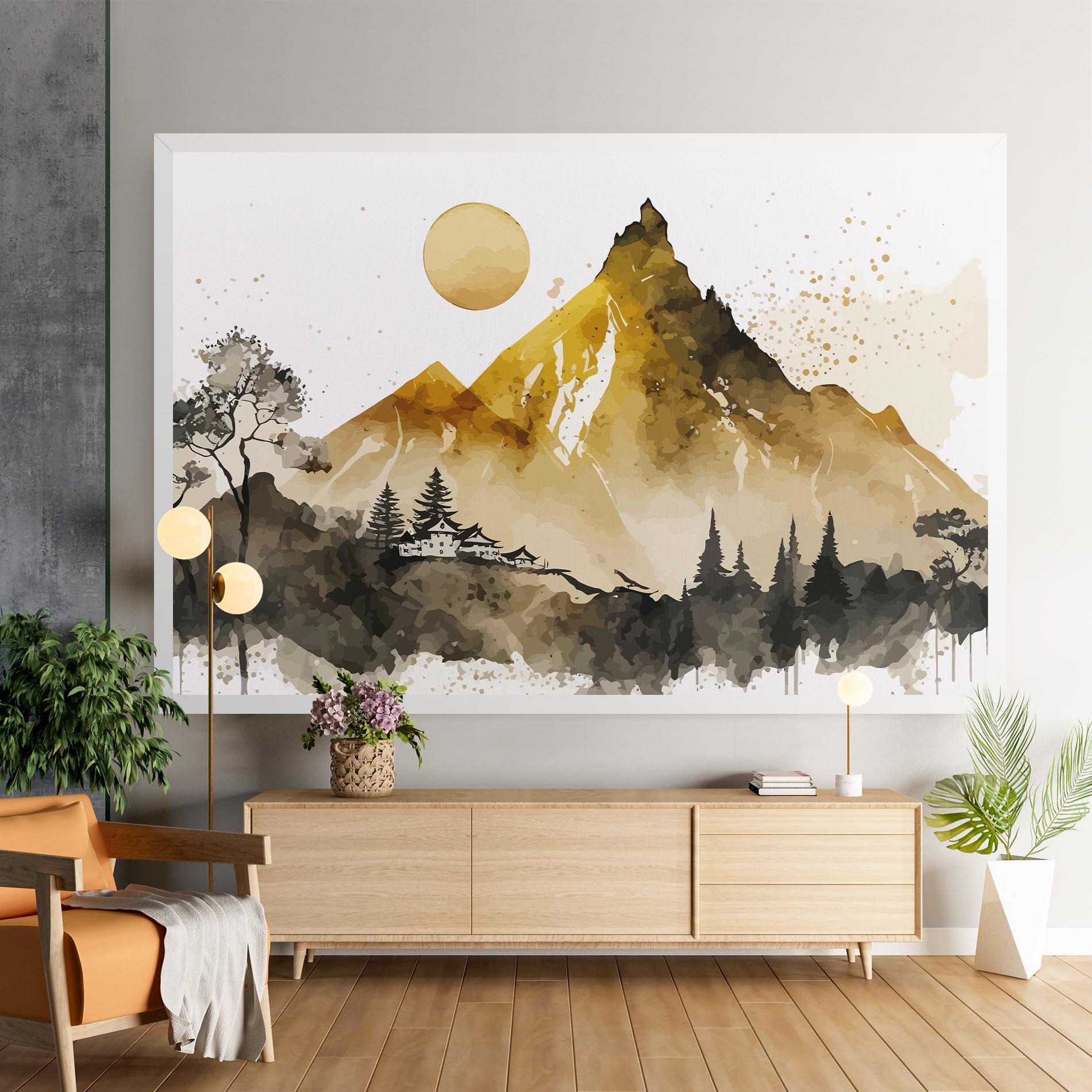 Tablou Canvas Gold Mountain Art mockup 9