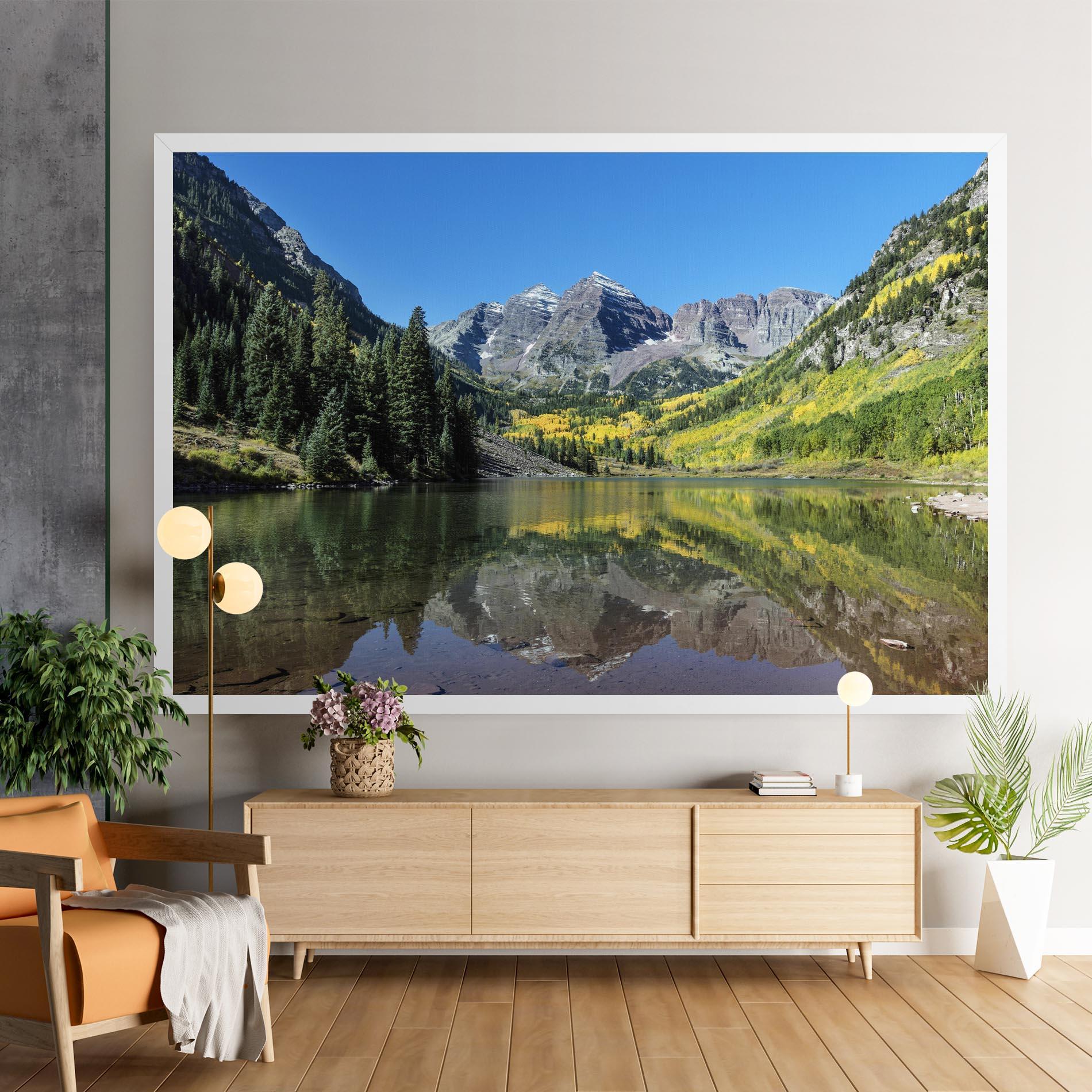 Tablou Canvas Lake Green Mountain mockup 9