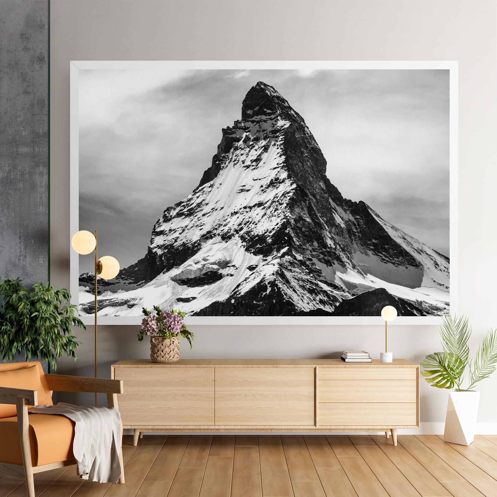 Tablou Canvas Snowy Black Mountain mockup 9