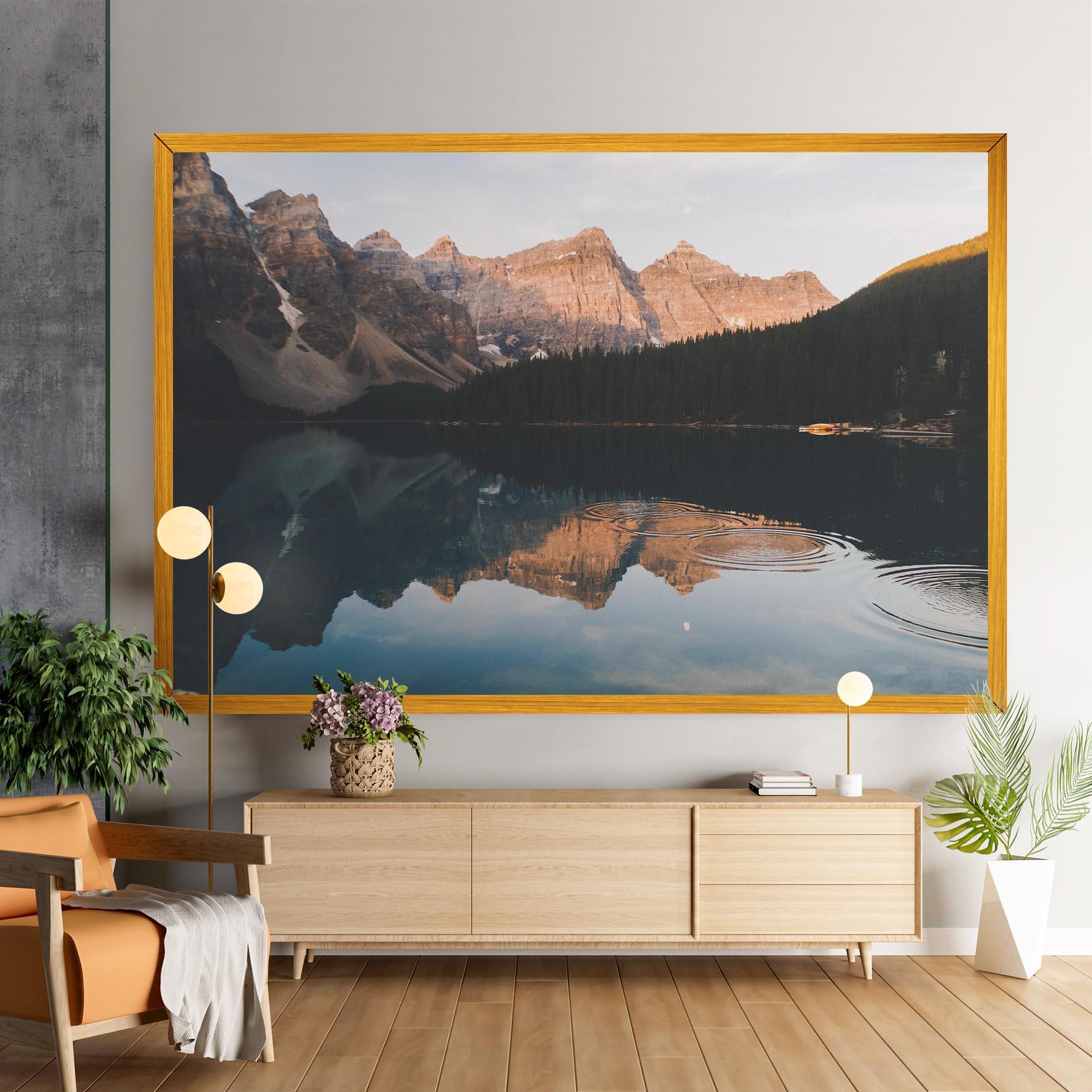 Tablou Canvas Brown Mountain Lake mockup 9