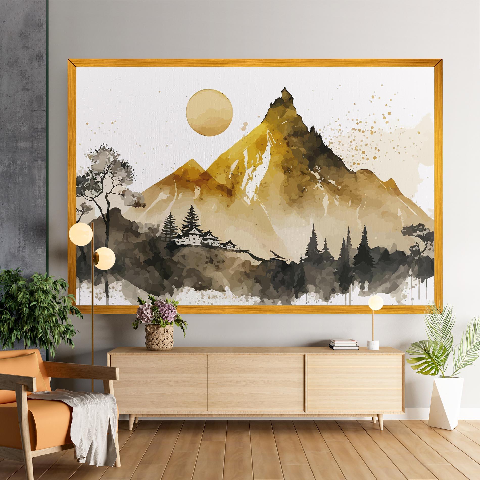 Tablou Canvas Gold Mountain Art mockup 9