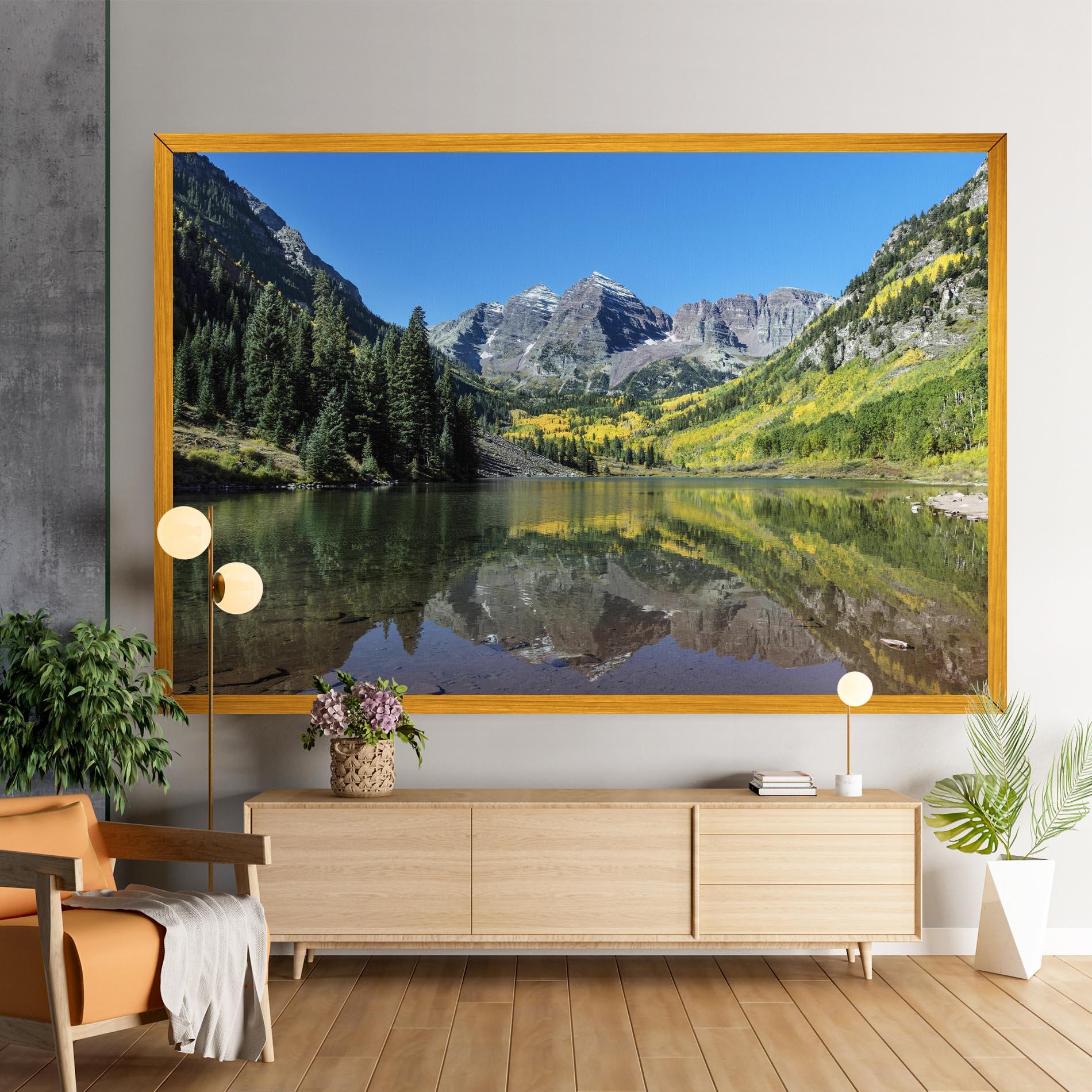 Tablou Canvas Lake Green Mountain mockup 9