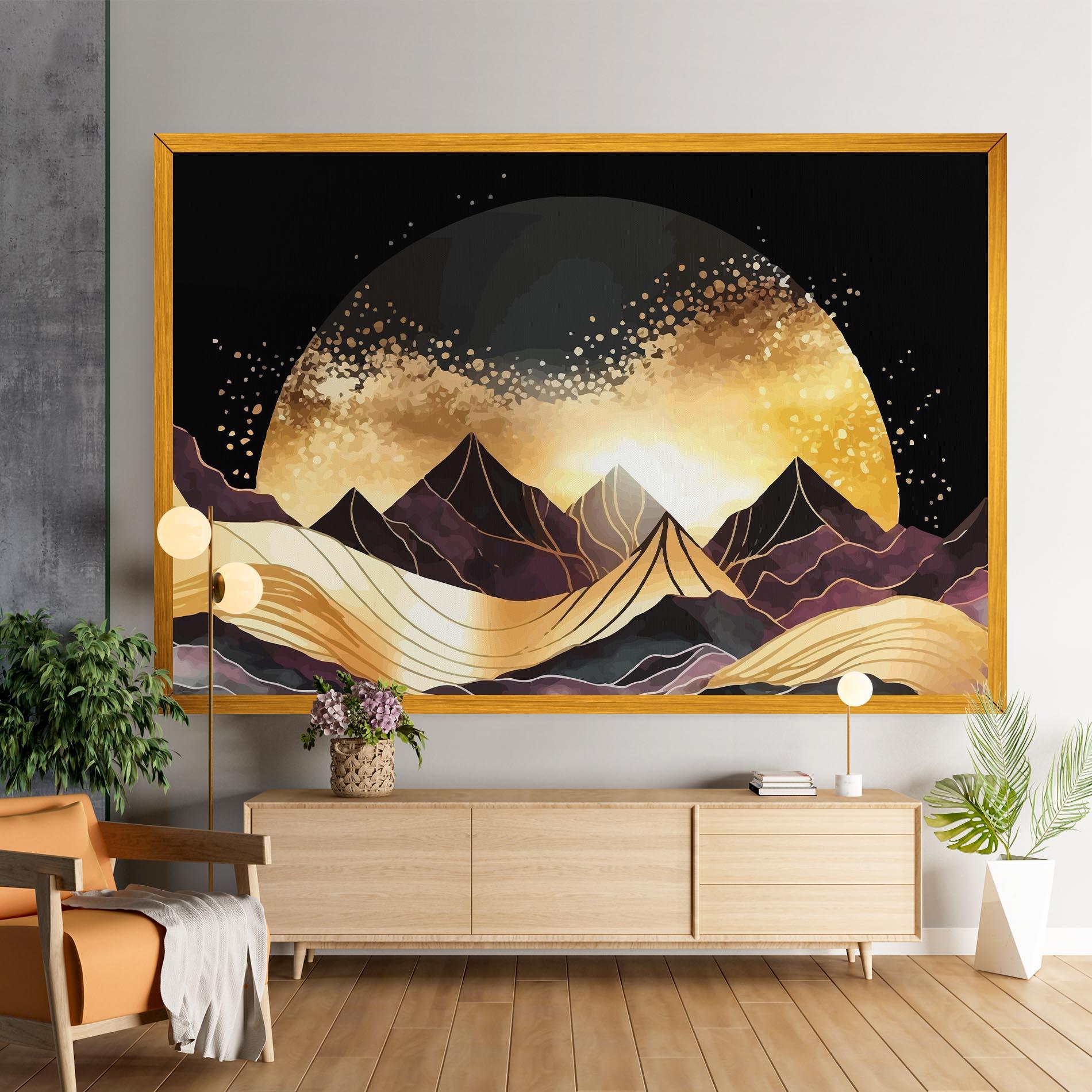 Tablou Canvas Purple Gold Mountain mockup 9