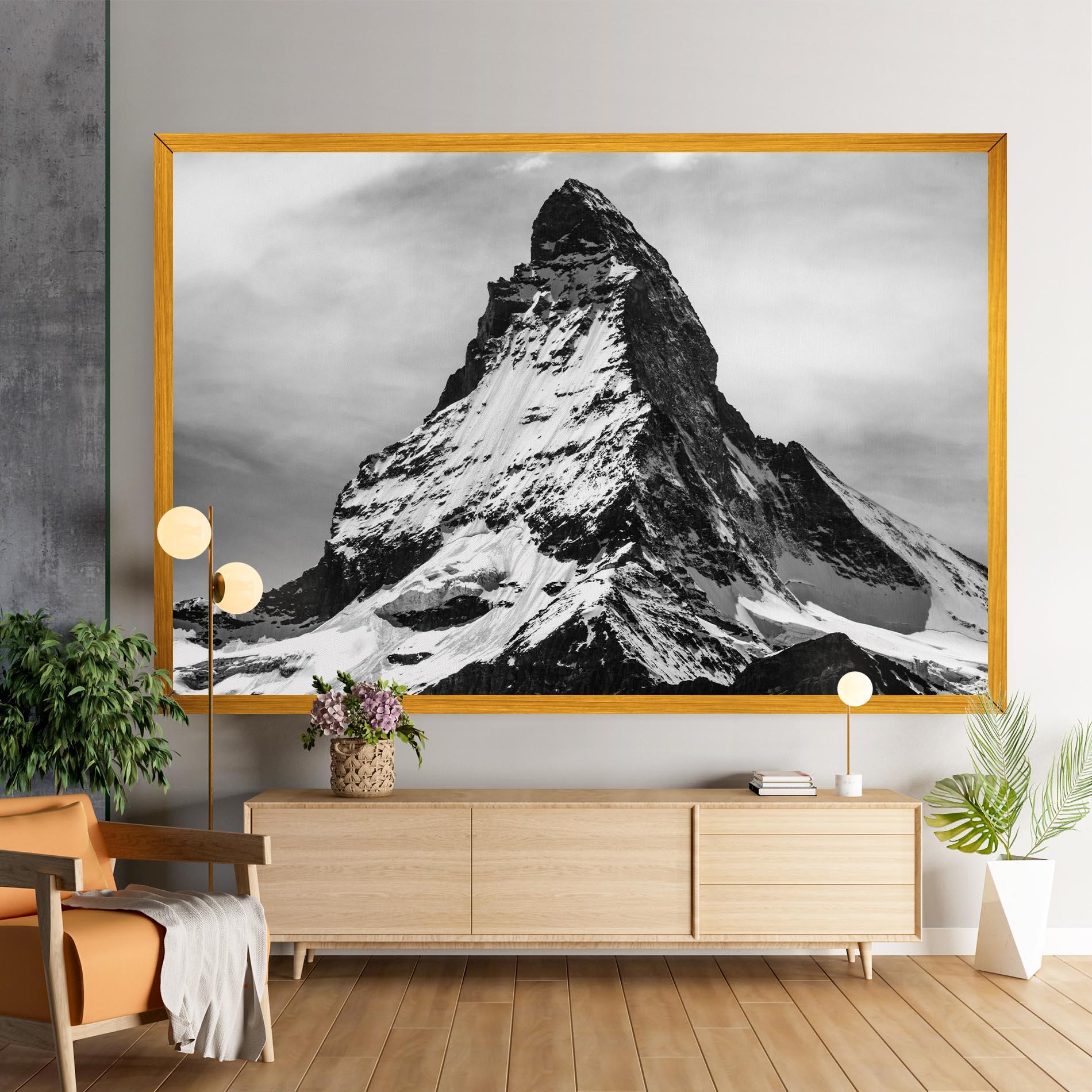 Tablou Canvas Snowy Black Mountain mockup 9