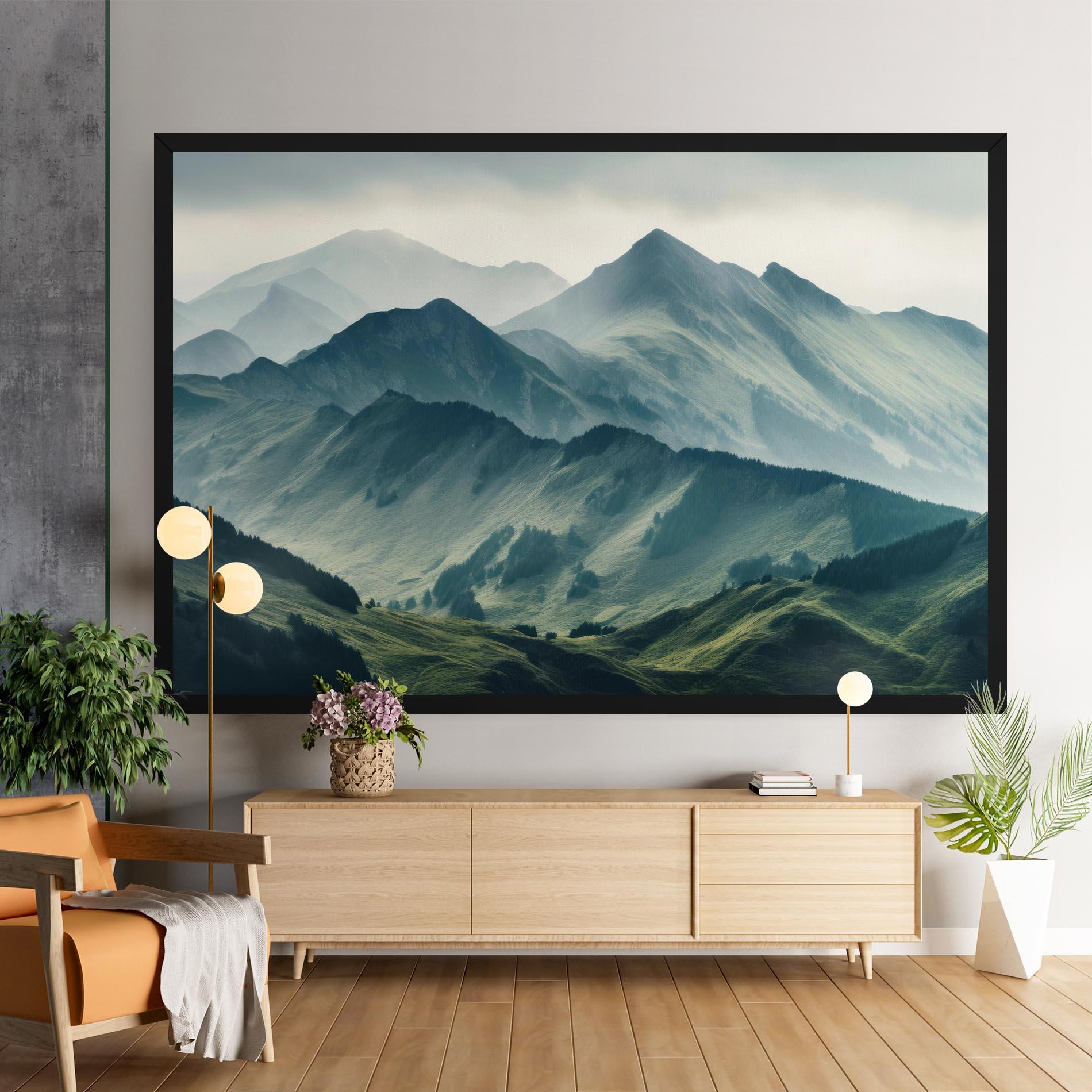 Tablou Canvas Amazing Foggy Mountain mockup 9