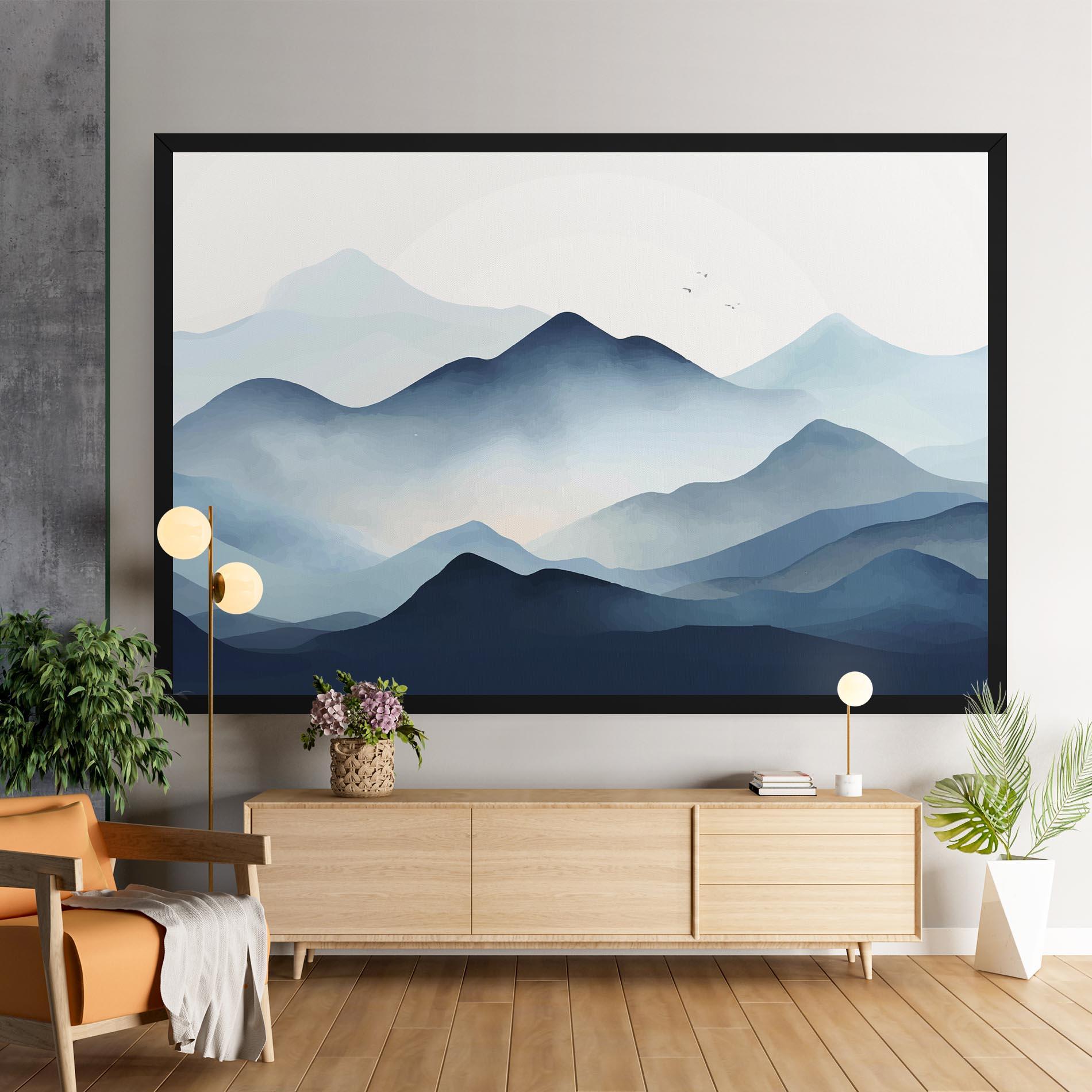 Tablou Canvas Blue Foggy Mountain mockup 9