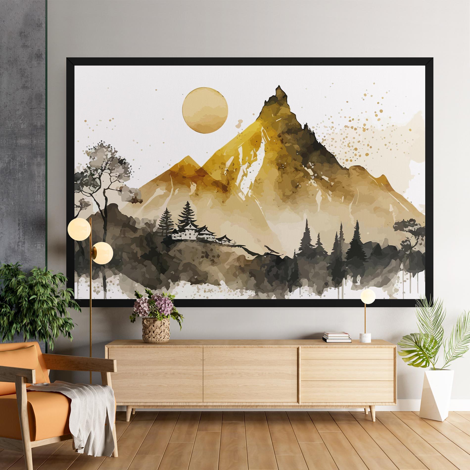 Tablou Canvas Gold Mountain Art mockup 9