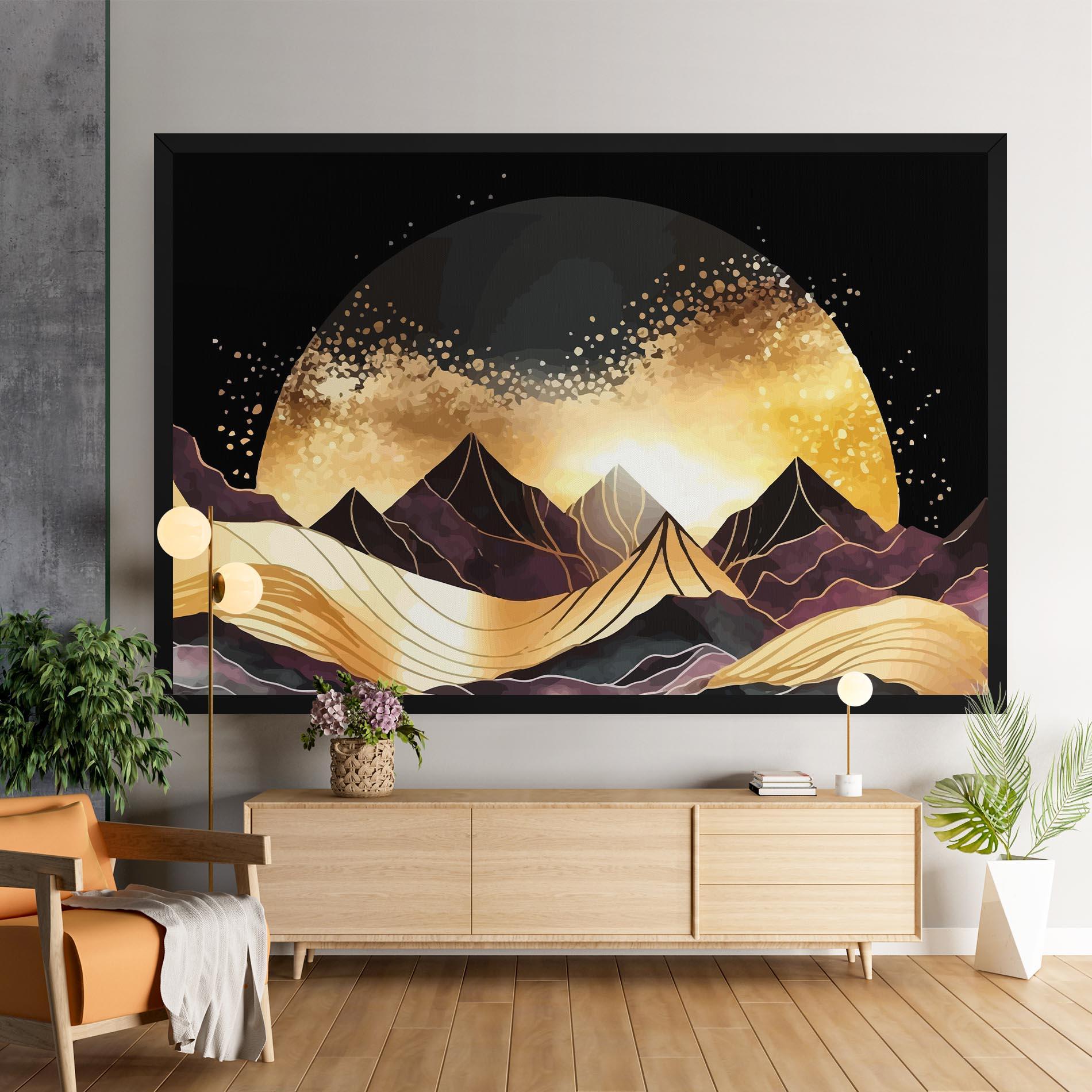 Tablou Canvas Purple Gold Mountain mockup 9
