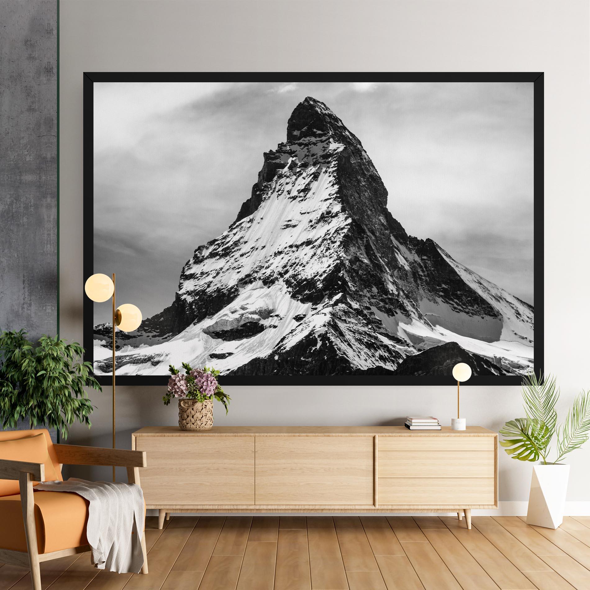 Tablou Canvas Snowy Black Mountain mockup 9